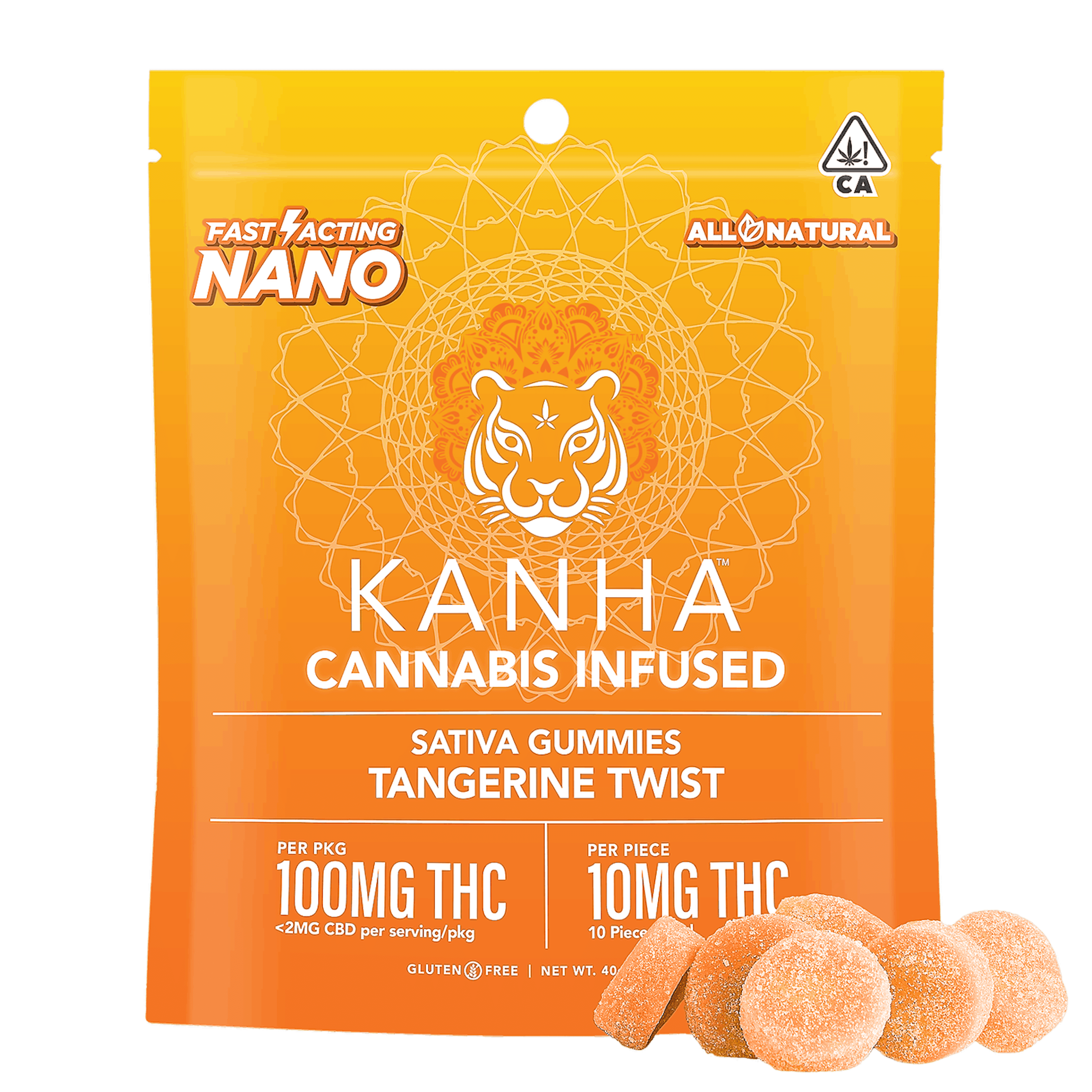NANO Tangerine Twist Gummies - Kanha - 10 Gummies - $22.99 - Edibles