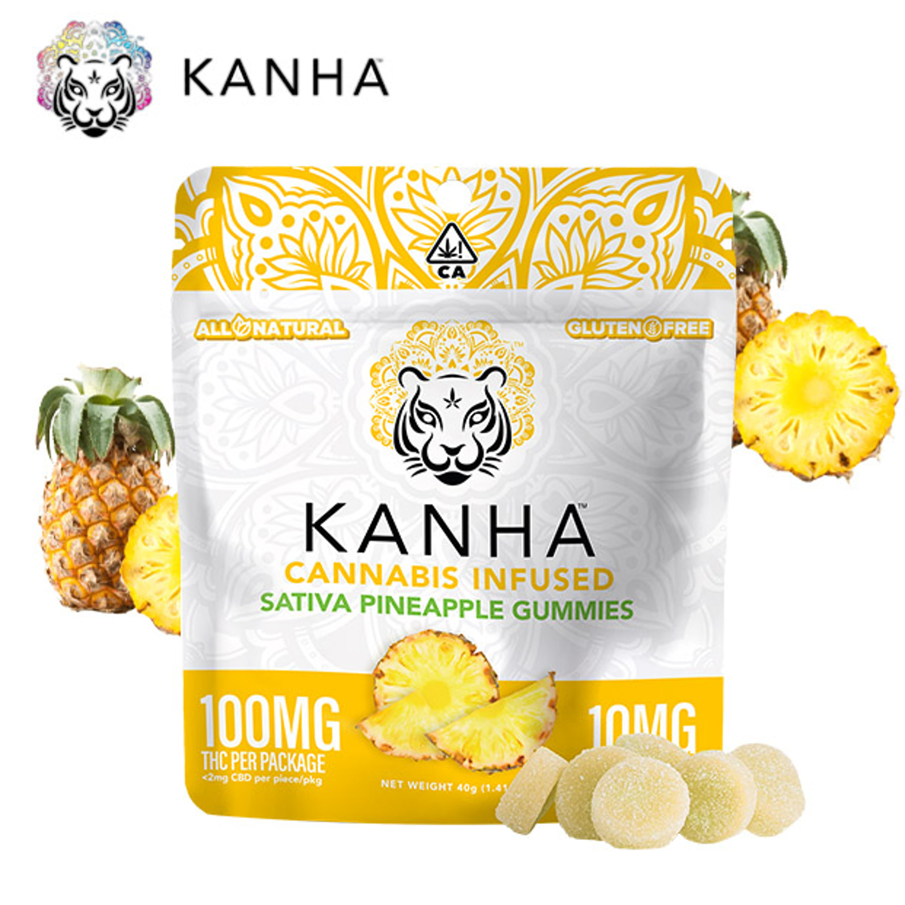 KANHA - Pineapple Gummies - 100mg - Kanha - - $12.99 - Edibles