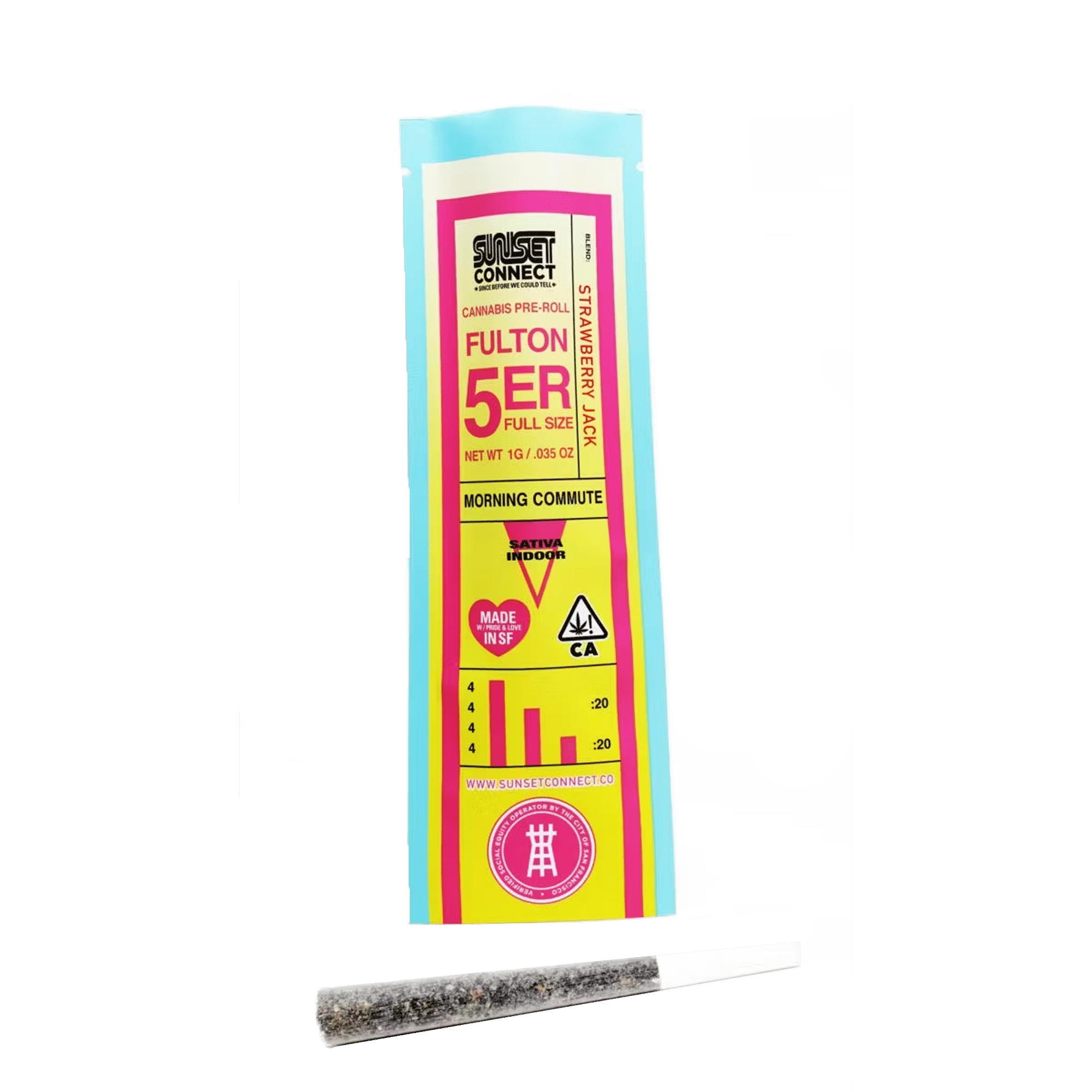 Strawberry Jack - Fulton 5'er - Pre-Roll - Sunset Connect - 1g (Single) - $4.99 - Non-Infused Pre-Rolls