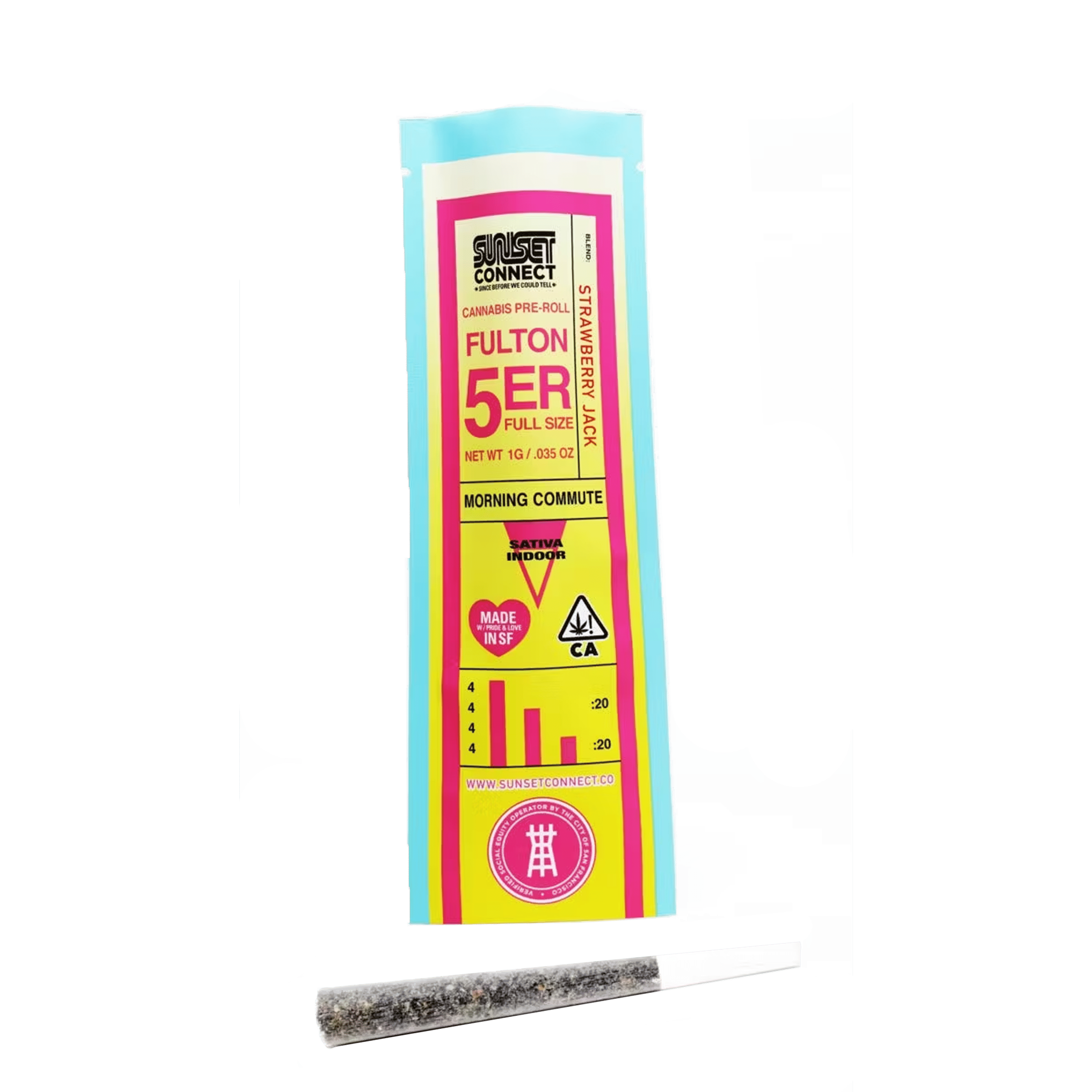 Strawberry Jack - Fulton 5'er - Pre-Roll - Sunset Connect - 1g (Single) - $4.99 - Non-Infused Pre-Rolls