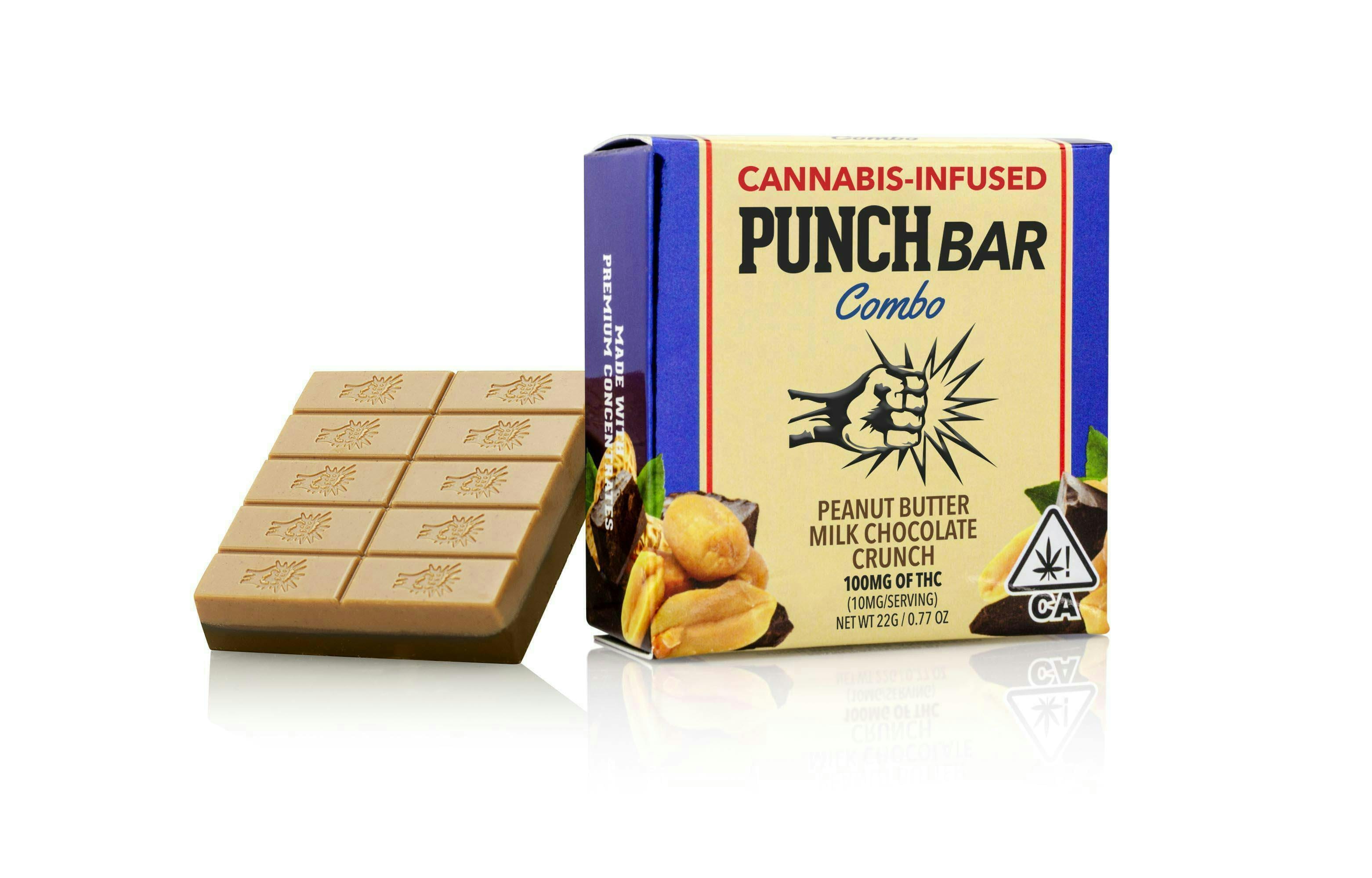 PEANUT BUTTER MILK CHOCOLATE CRUNCH 100MG BAR - Punch BAR -  - $8.60 - Edible (weight - each)