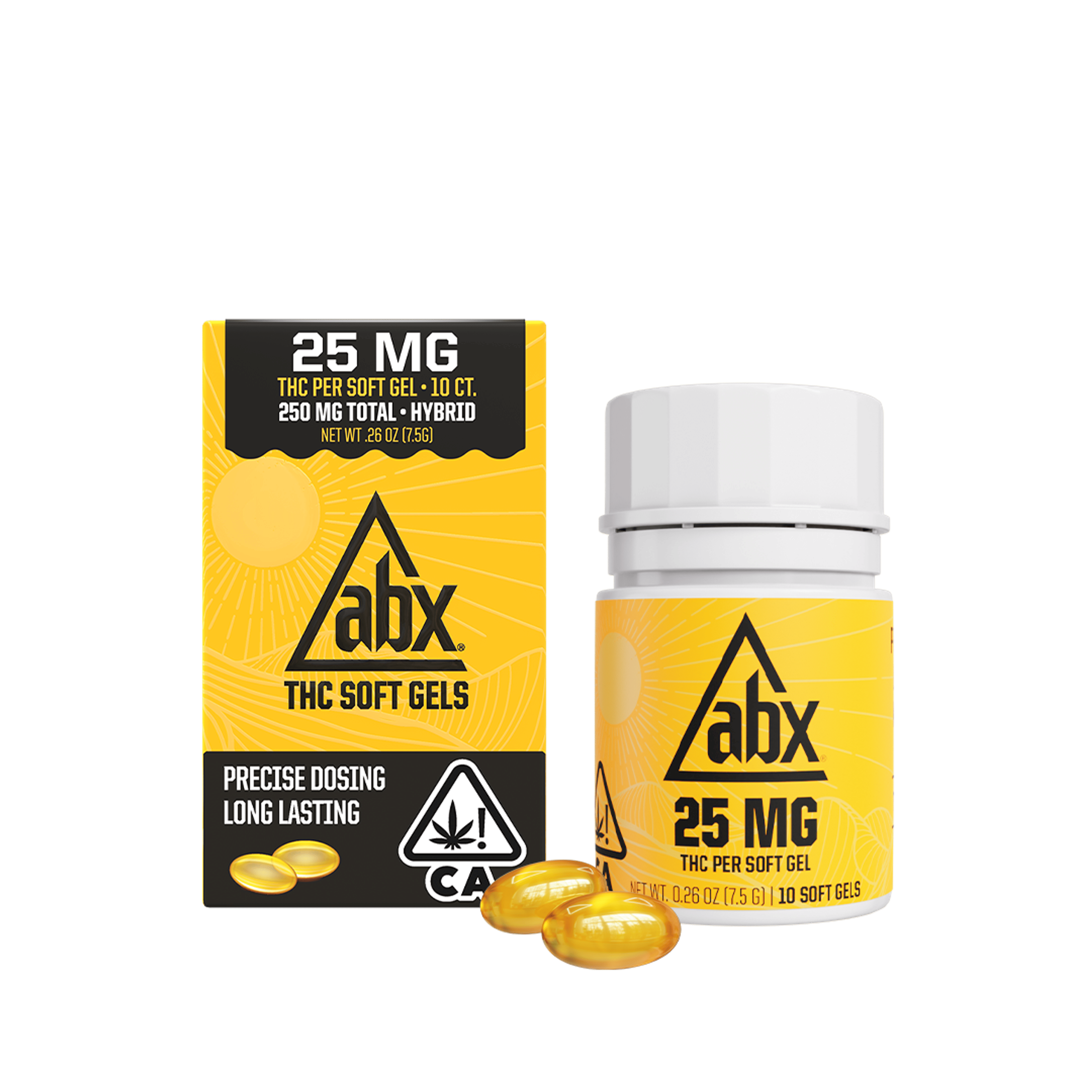 Soft Gels 25mg THC 10 Count - ABX - 25x10 Soft Gel - $35 - Capsules