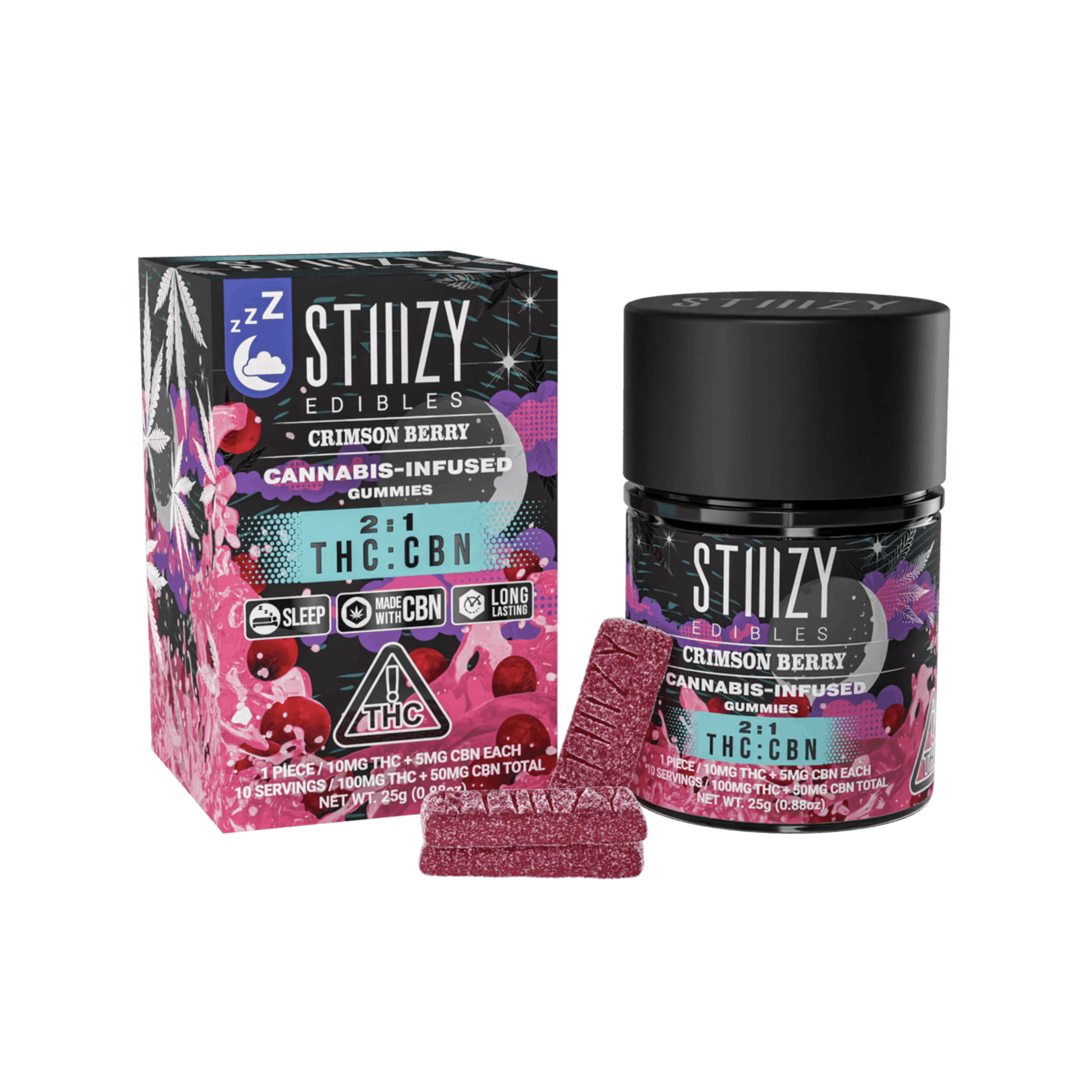 Crimson Berry CBN 2:1 100mg Gummies - Stiiizy - null - $12 - Edible