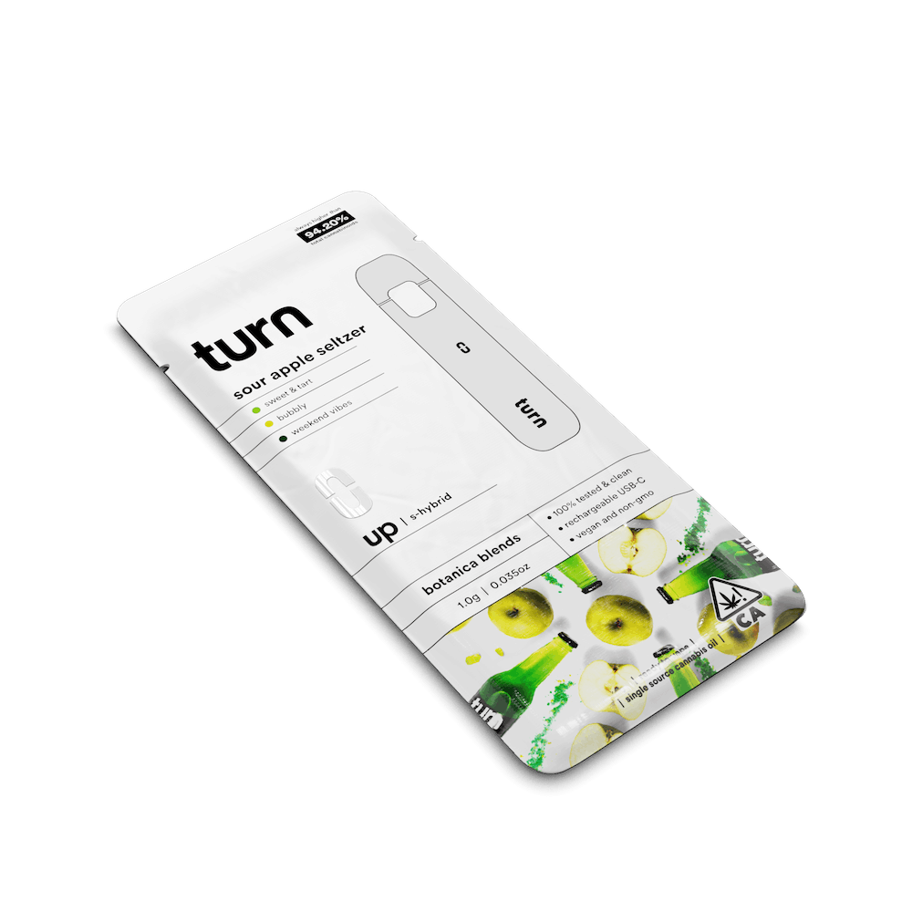 sour apple seltzer | botanica blends | up | AIO - Turn -  - $25.21 - Vapes