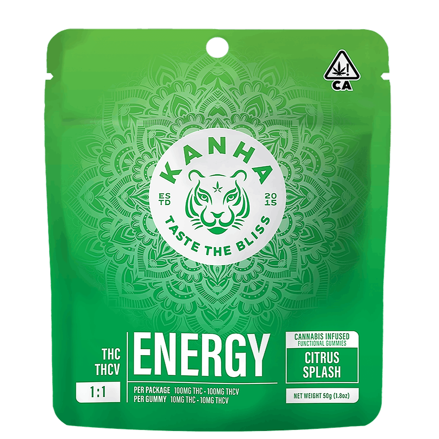 Energy - Citrus Splash - 1:1 THC:THCV Gummies - Kanha - 10 Gummies - $22.99 - Edibles