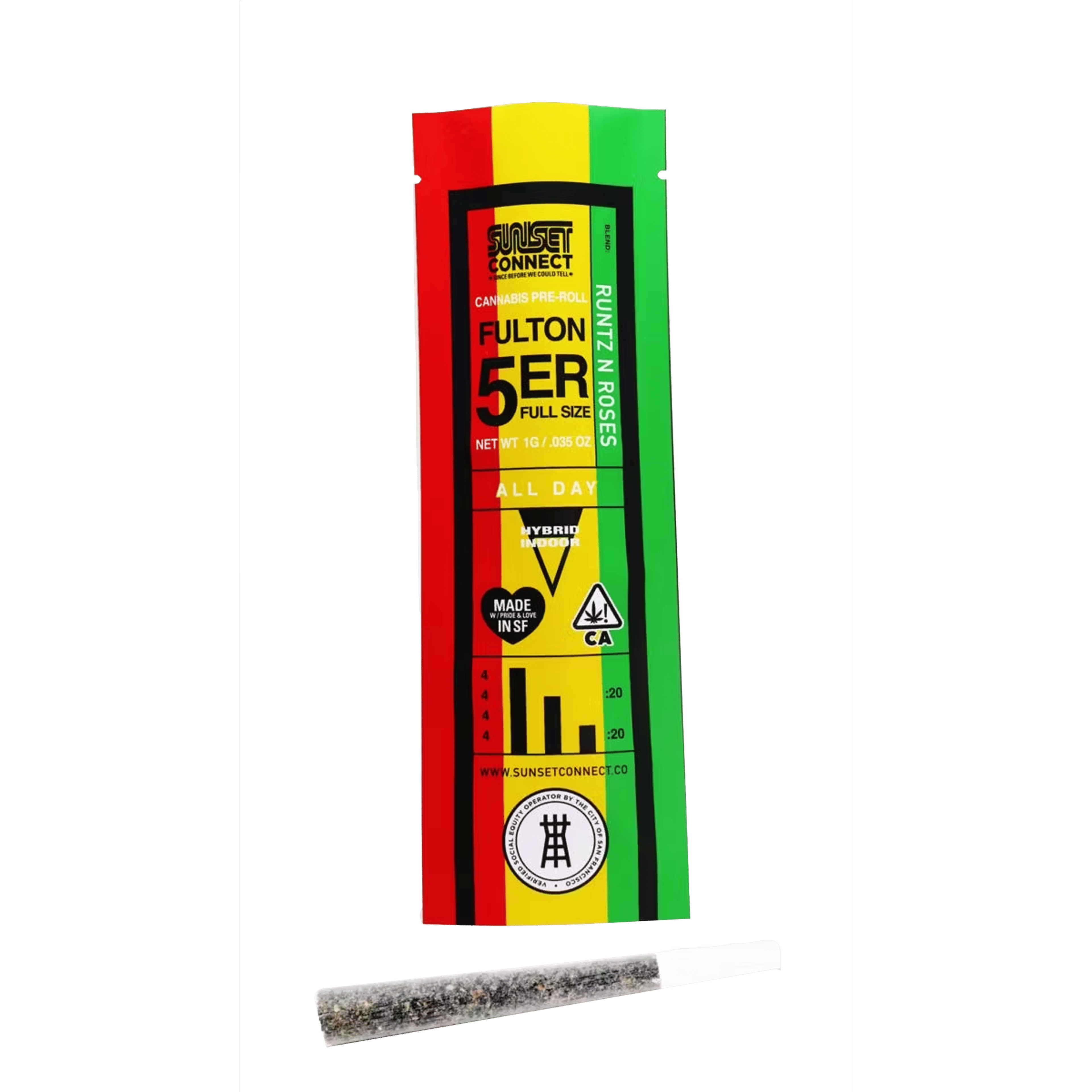 Runtz N’ Roses - Fulton 5'er - Pre-Roll - Sunset Connect - 1g (Single) - $4.99 - Non-Infused Pre-Rolls