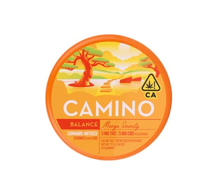 Camino Gummies | Balance | 1:1 THC:CBD Mango Serenity - Hybrid - Kiva -  - $21 - Edibles