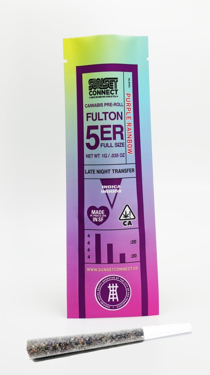 Purple Rainbow - Fulton 5'er - Pre-Roll - Sunset Connect - 1g (Single) - $4.99 - Non-Infused Pre-Rolls