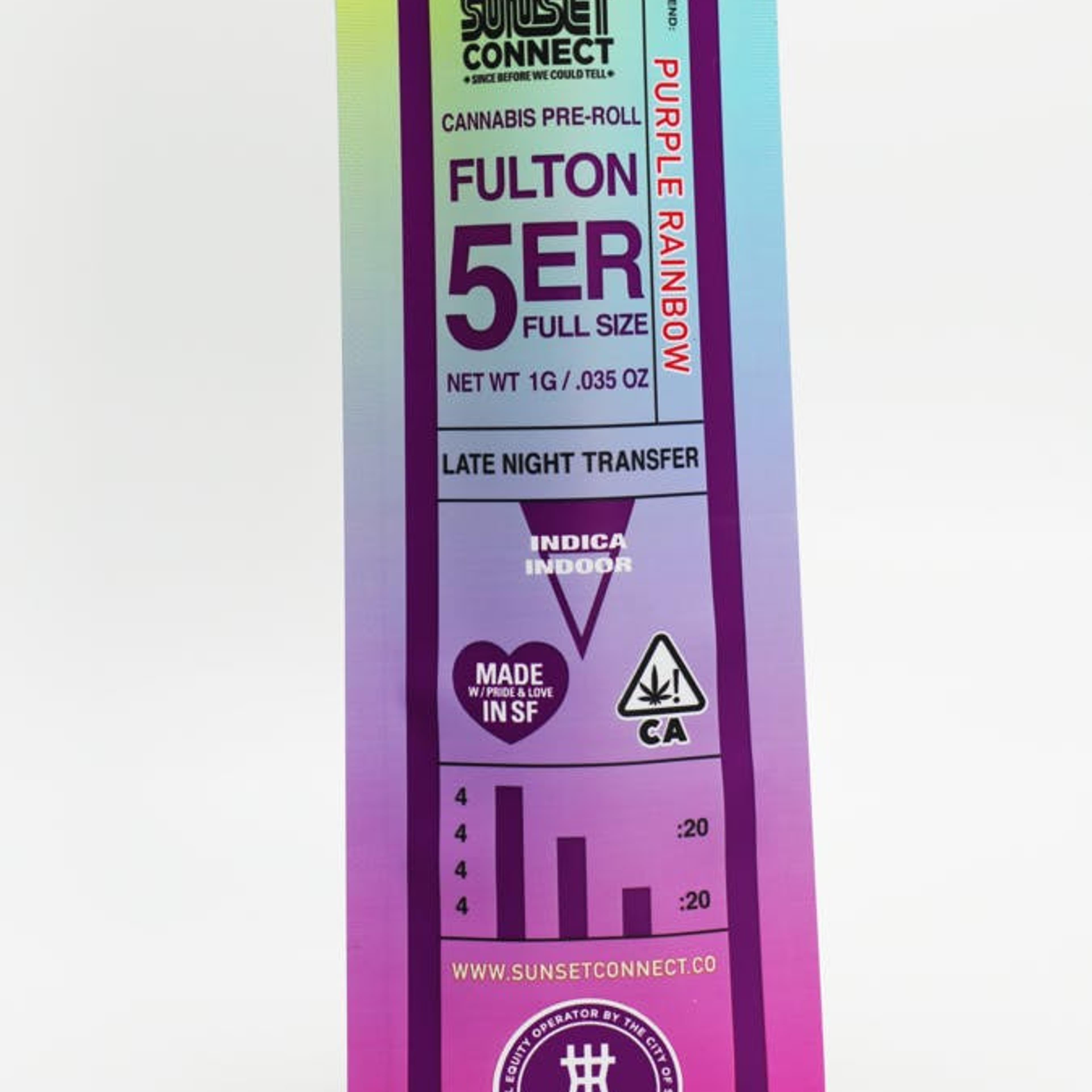 Purple Rainbow - Fulton 5'er - Pre-Roll - Sunset Connect - 1g (Single) - $4.99 - Non-Infused Pre-Rolls