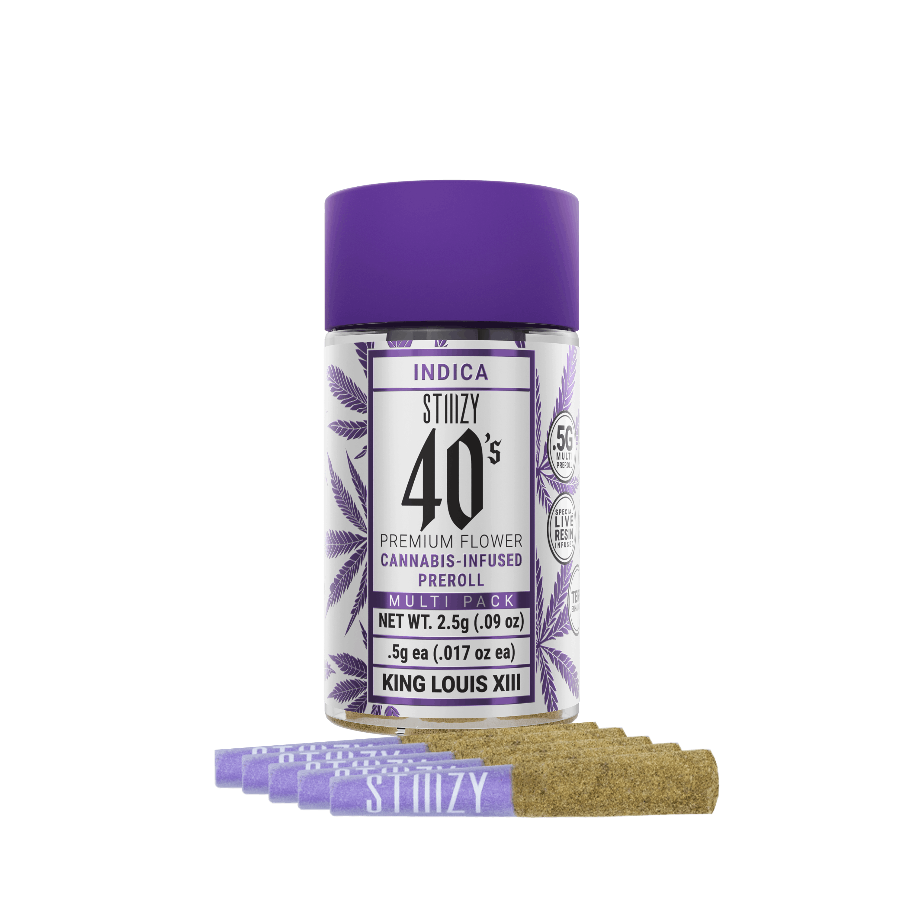 King Louis XIII 40's Prerolls 5pk 2.5g - STIIIZY -  - $31.25 - Pre-Rolls