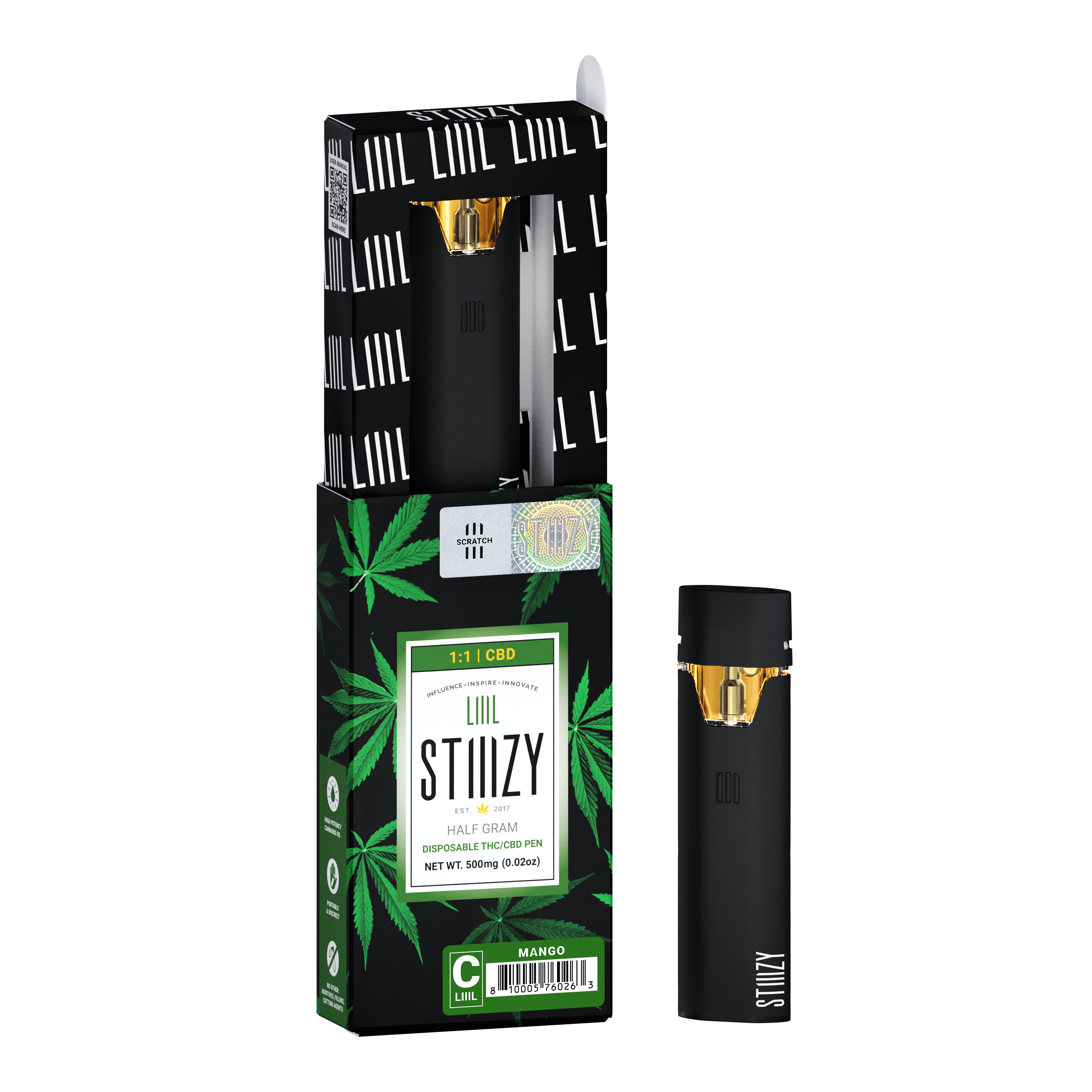 Mango 1:1 - LIIIL - STIIIZY - Half Gram - $12.99 - Disposable Vape (All-In-One, Battery Built-In)