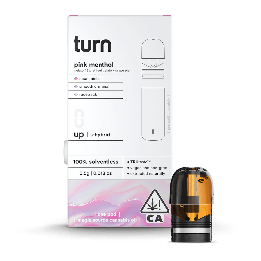 Pink Menthol Pod (.5g) Solventless Vape Cart : turn