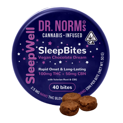 Dr. Norm's - Sleep Well | Brownie Sleep Bites (40pcs) 2.5:1.25 THC:CBN - Dr. Norm's - Dr. Norm's - Sleep Well | Brownie Sleep Bites (40pcs) 2.5:1.25 THC:CBN - $25 - Edible