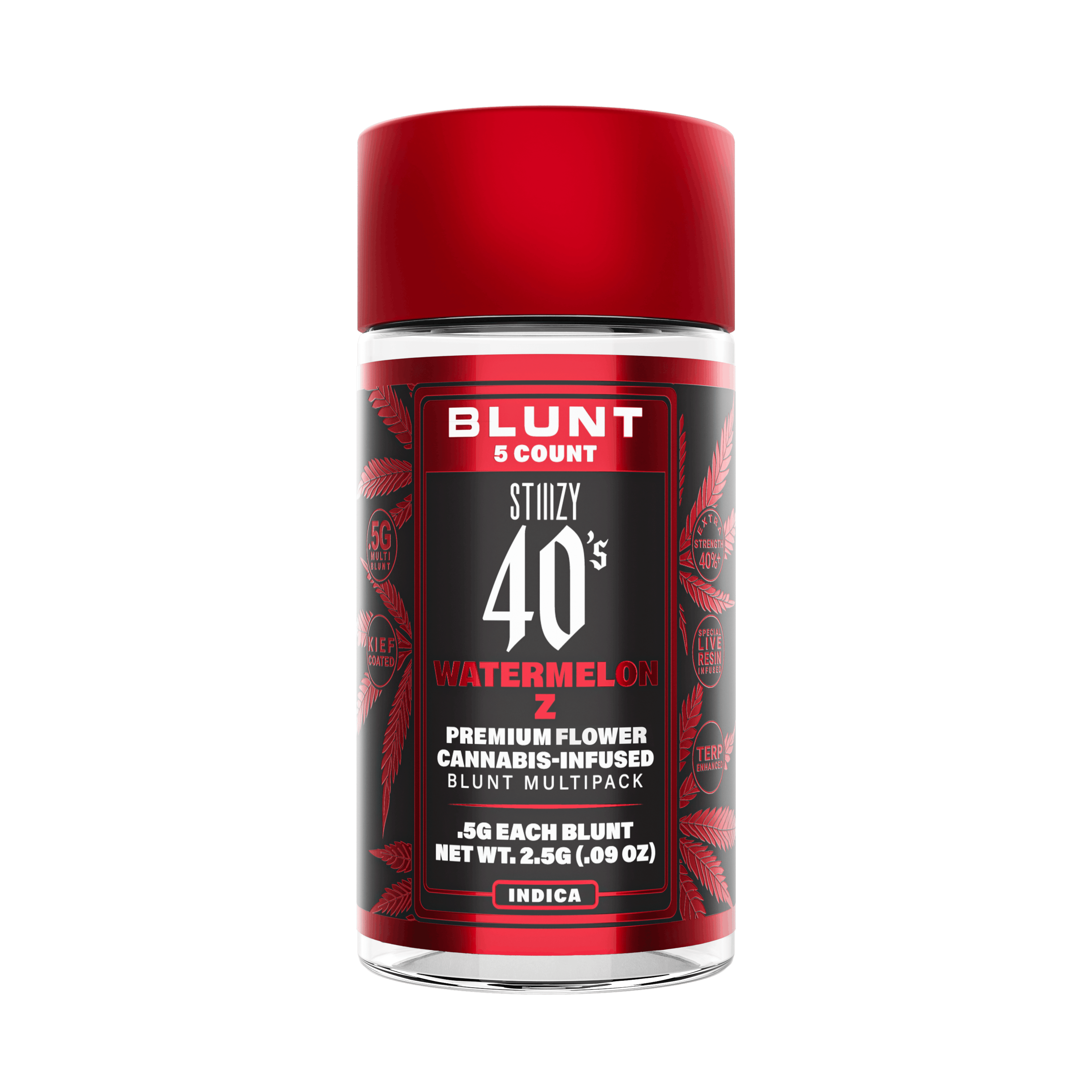 Watermelon Z - 40's Mini Blunts - STIIIZY - 2.5g (5-Pack) - $35.99 - Infused Pre-Rolls