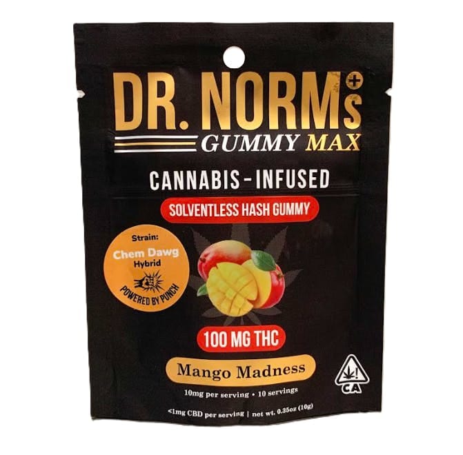 Dr. Norm's - MAX Mango Madness Solventless Hash Single Gummy 100mg - Dr. Norm's - Dr. Norm's - MAX Mango Madness Solventless Hash Single Gummy 100mg - $15 - Edible