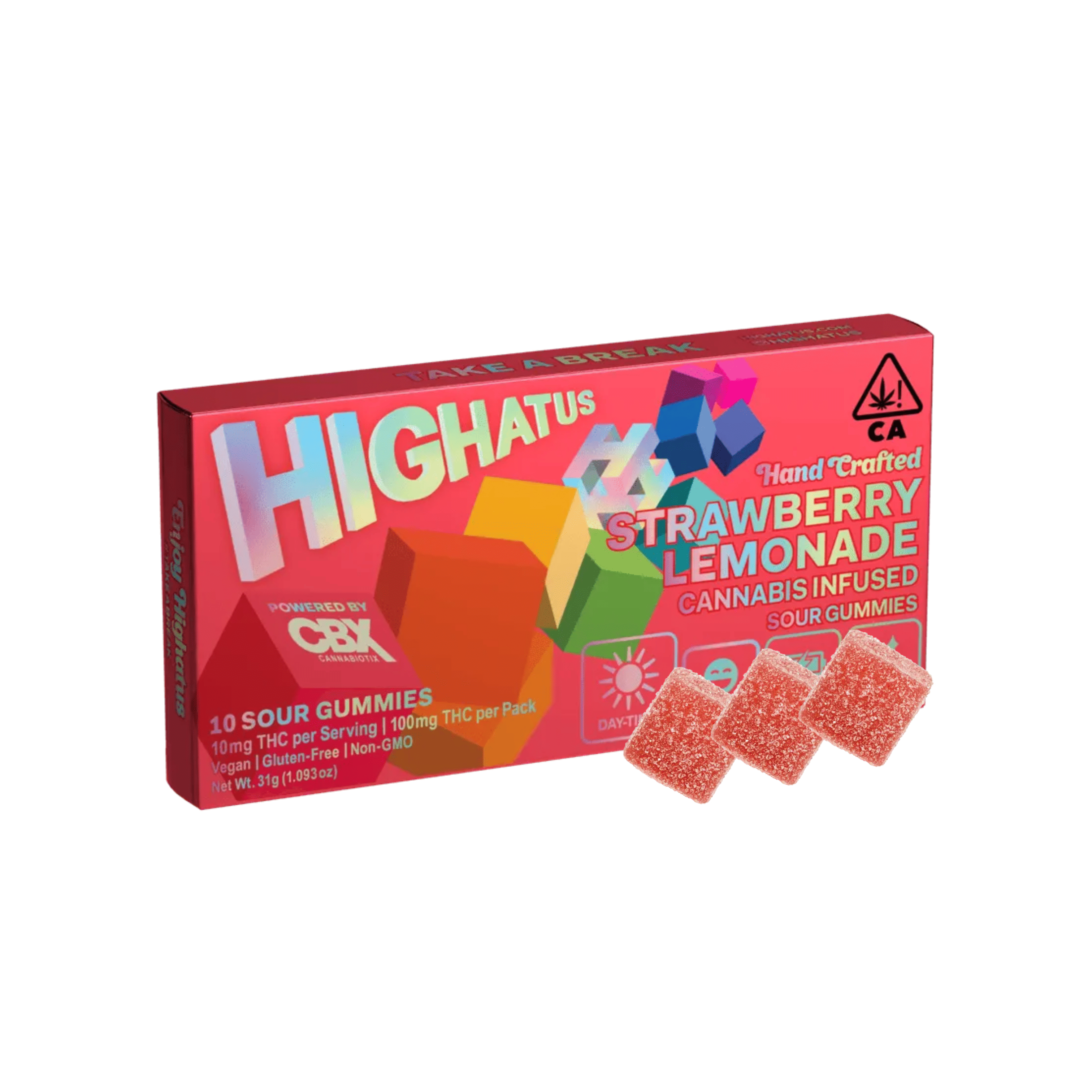 Strawberry Lemonade | Sour Gummies - 100mg - Highatus (By CBX) -  - $13.50 - Edibles