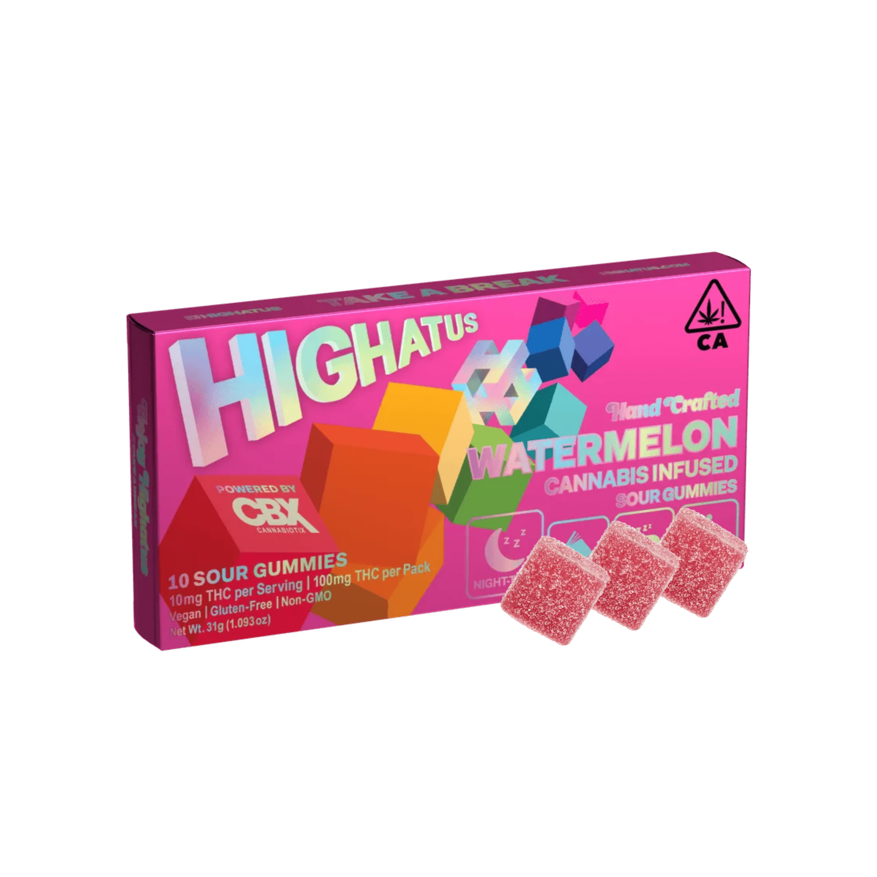 Watermelon | Sour Gummies - 100mg - Highatus (By CBX) -  - $13.50 - Edibles