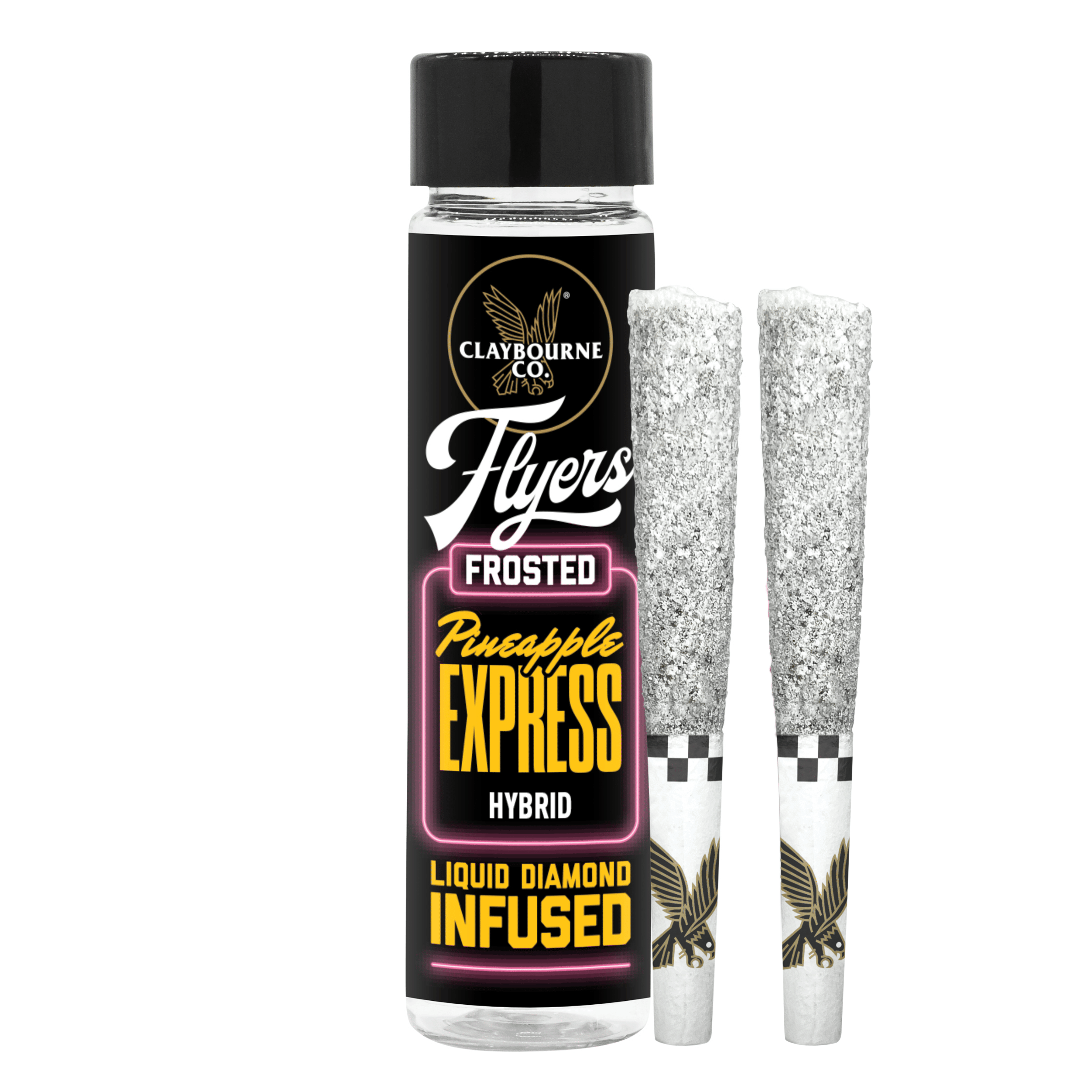 Flyers | Pineapple Express Diamond Frosted Infused Pre-Rolls (0.5g x 2) - 1g - Claybourne Co. - - $20 - Infused Pre-Rolls