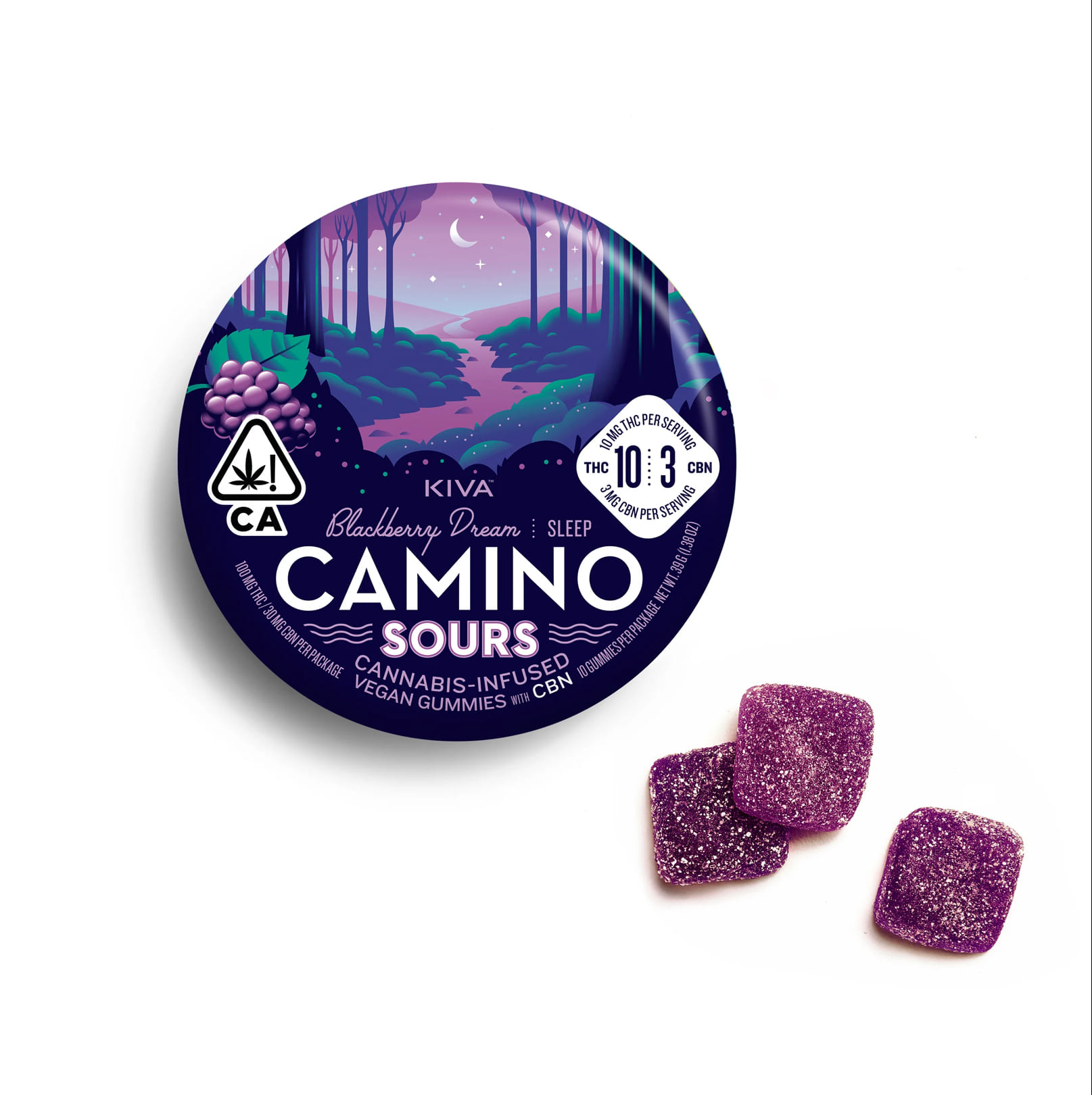 Camino Sours Blackberry CBN CBD 1:1:1100MG Gummies - Camino -  - $13.53 - Edible