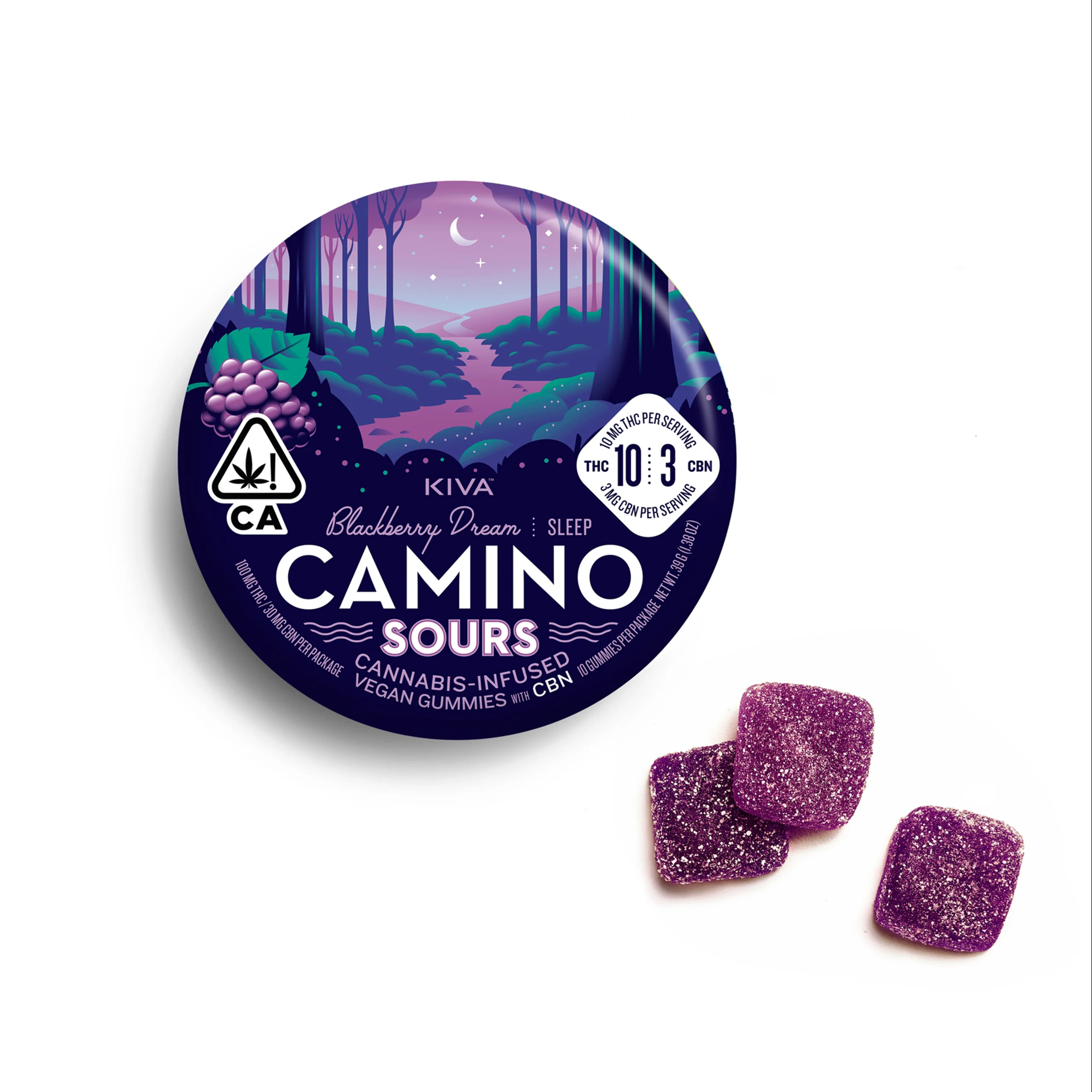 Camino Sours Blackberry CBN CBD 1:1:1100MG Gummies - Camino - - $13.53 - Edible