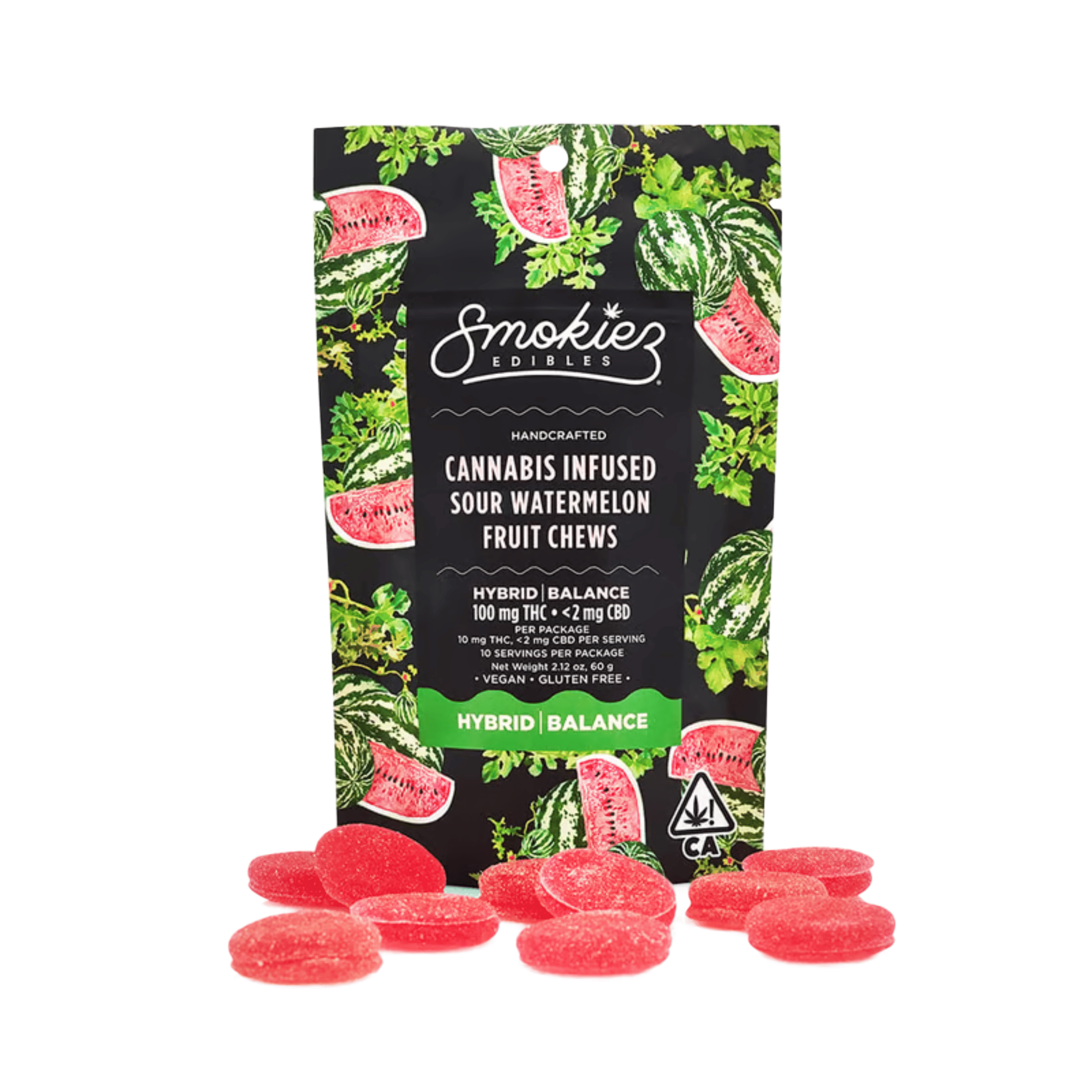 Balance | Sour Watermelon Fruit Chews - 100mg - Smokiez Edibles -  - $17 - Edibles