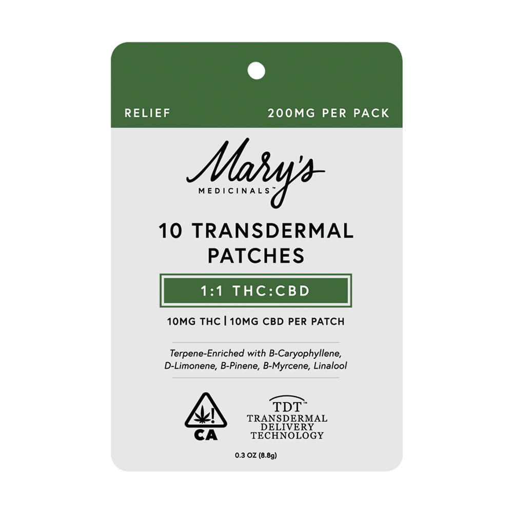 Mary's Patch 10pk - Mary's Medicinals - 1:1 10pk - $65 - Topicals