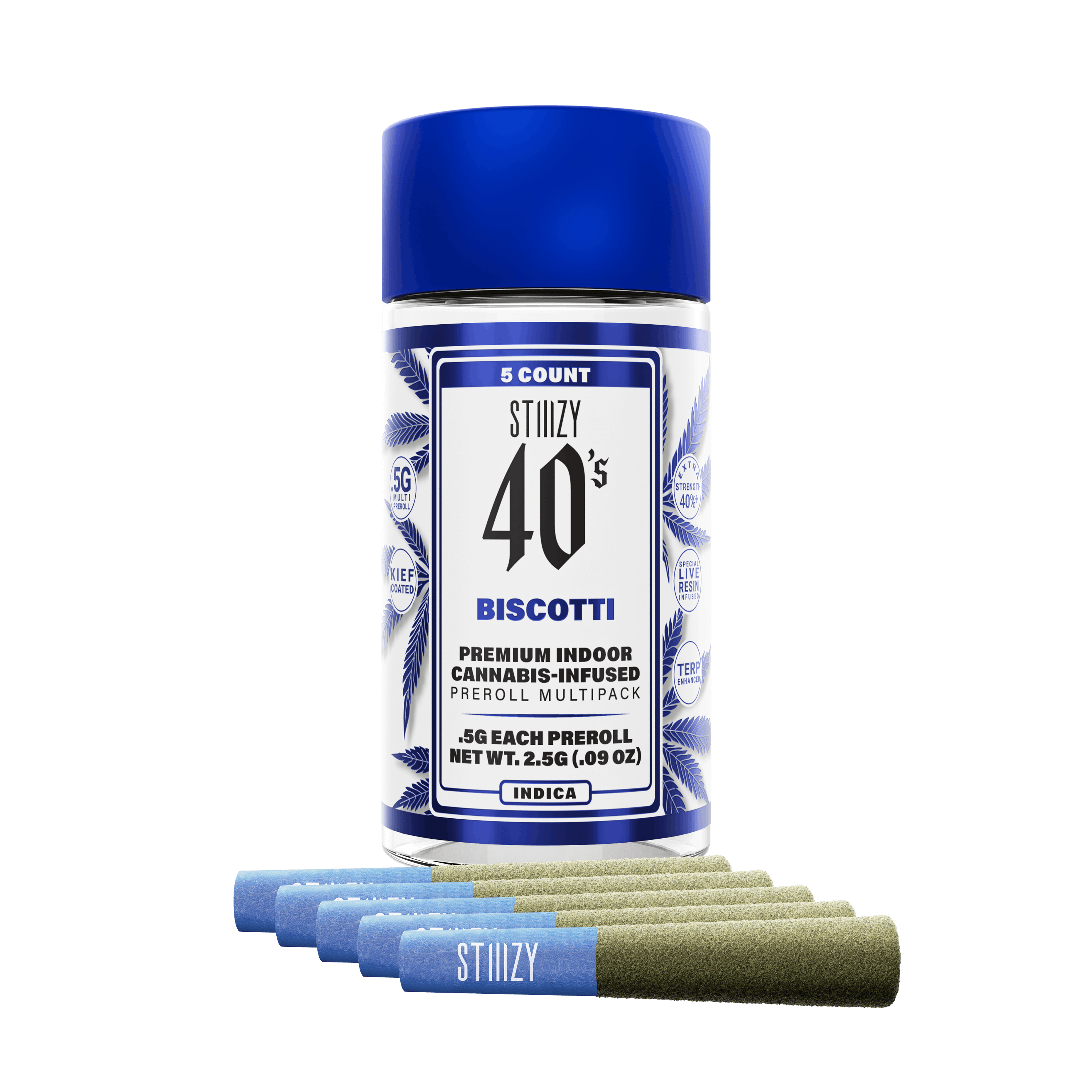 Biscotti - 40's Infused Mini Pre-Rolls - STIIIZY - 2.5g (5-Pack) - $35.99 - Infused Pre-Rolls