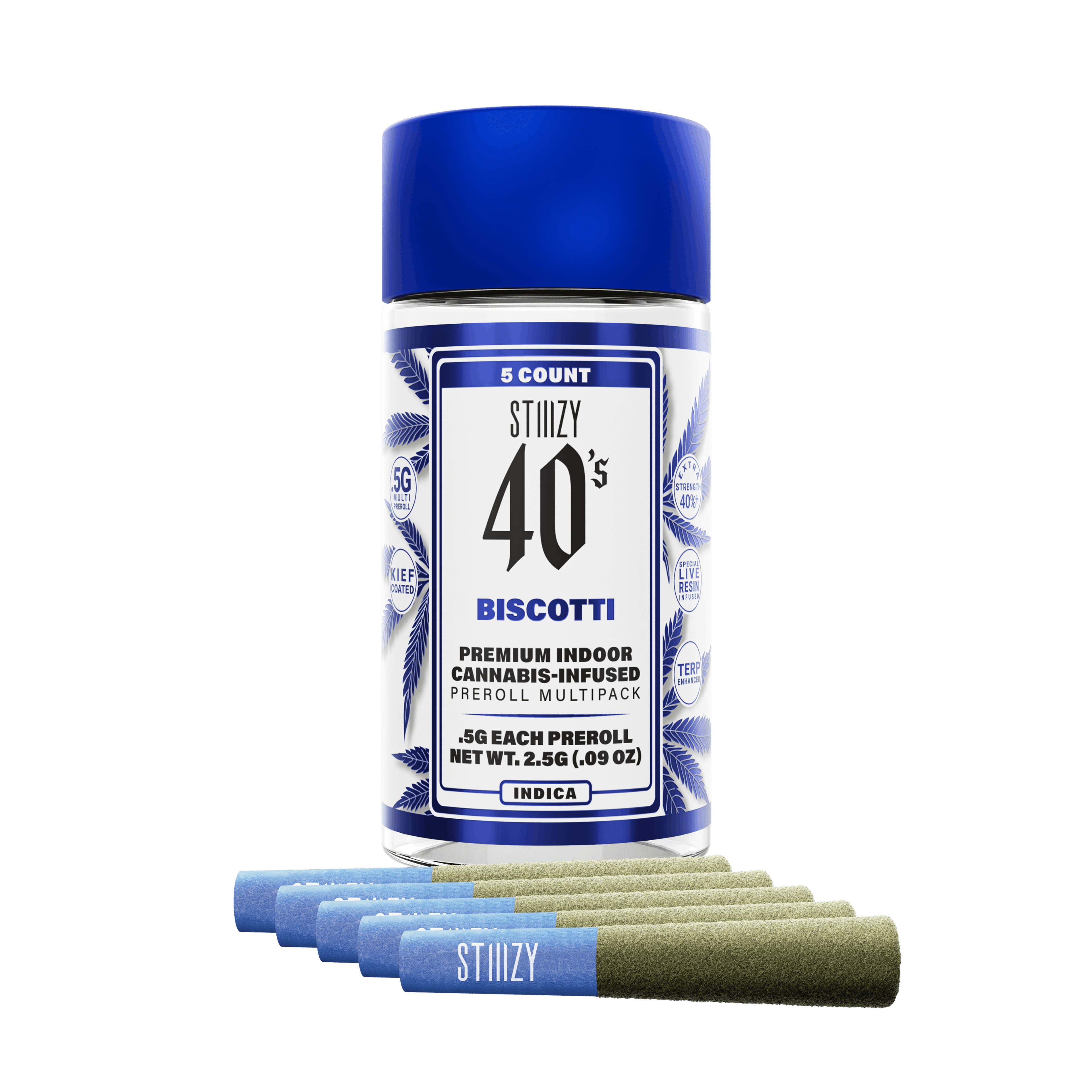 Biscotti - 40's Infused Mini Pre-Rolls - STIIIZY - 2.5g (5-Pack) - $35.99 - Infused Pre-Rolls