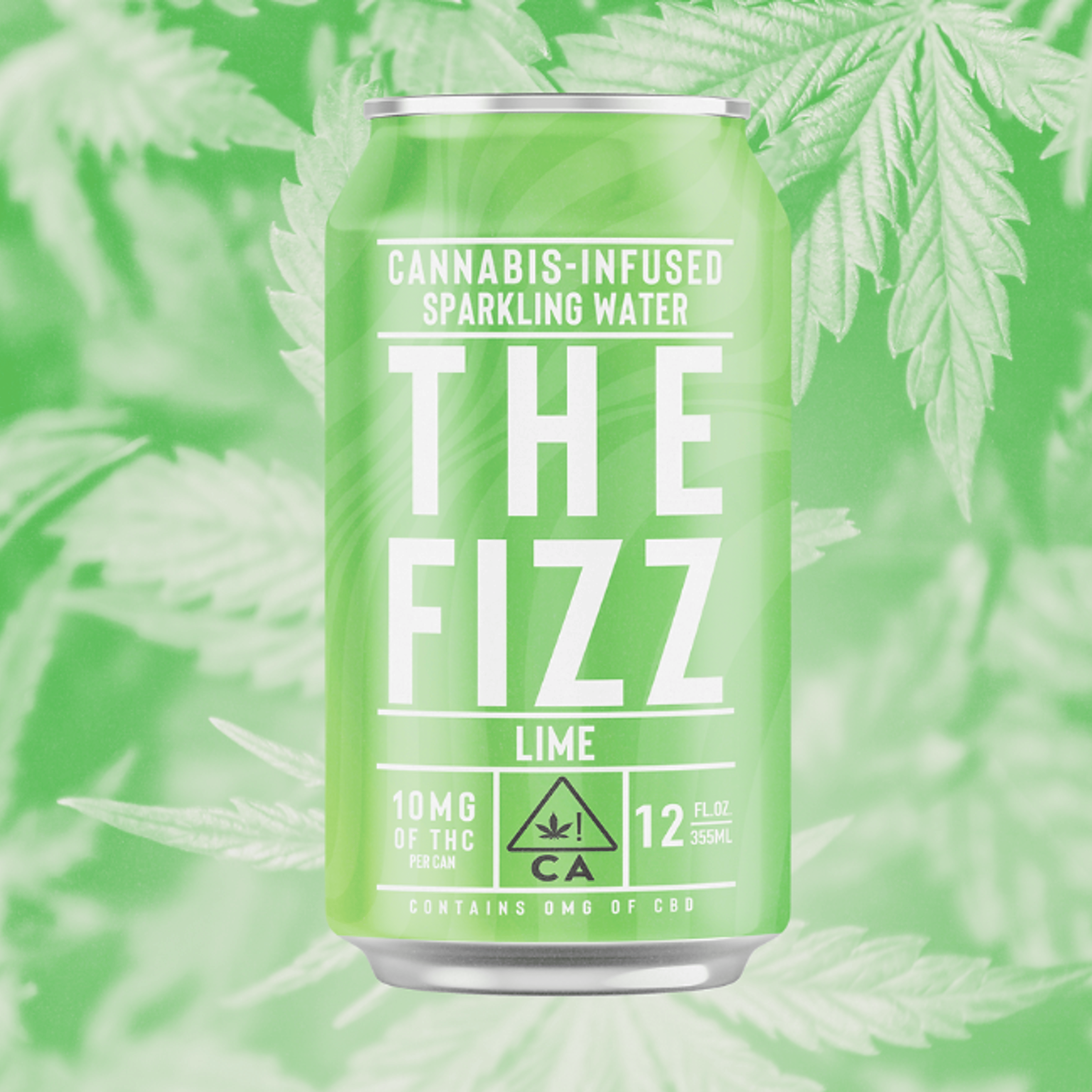 The Fizz: Lime Sparkling Water (12oz.) - 10mg - Manzanita Naturals - - $6 - Beverages/Drinks