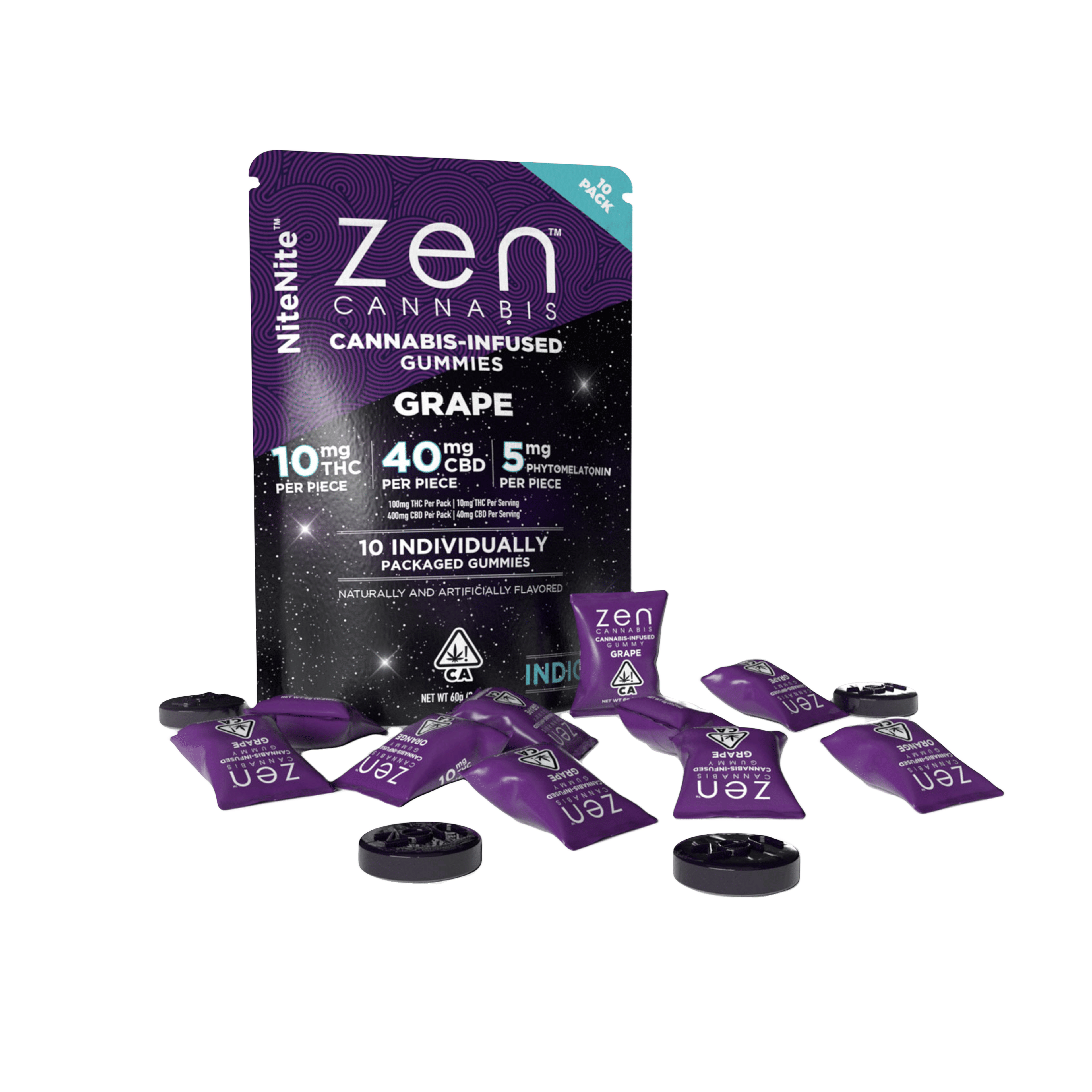 NiteNite Grape - 100mg THC + 400mg CBD + 50mg Melatonin - Zen Cannabis - - $16 - Edibles