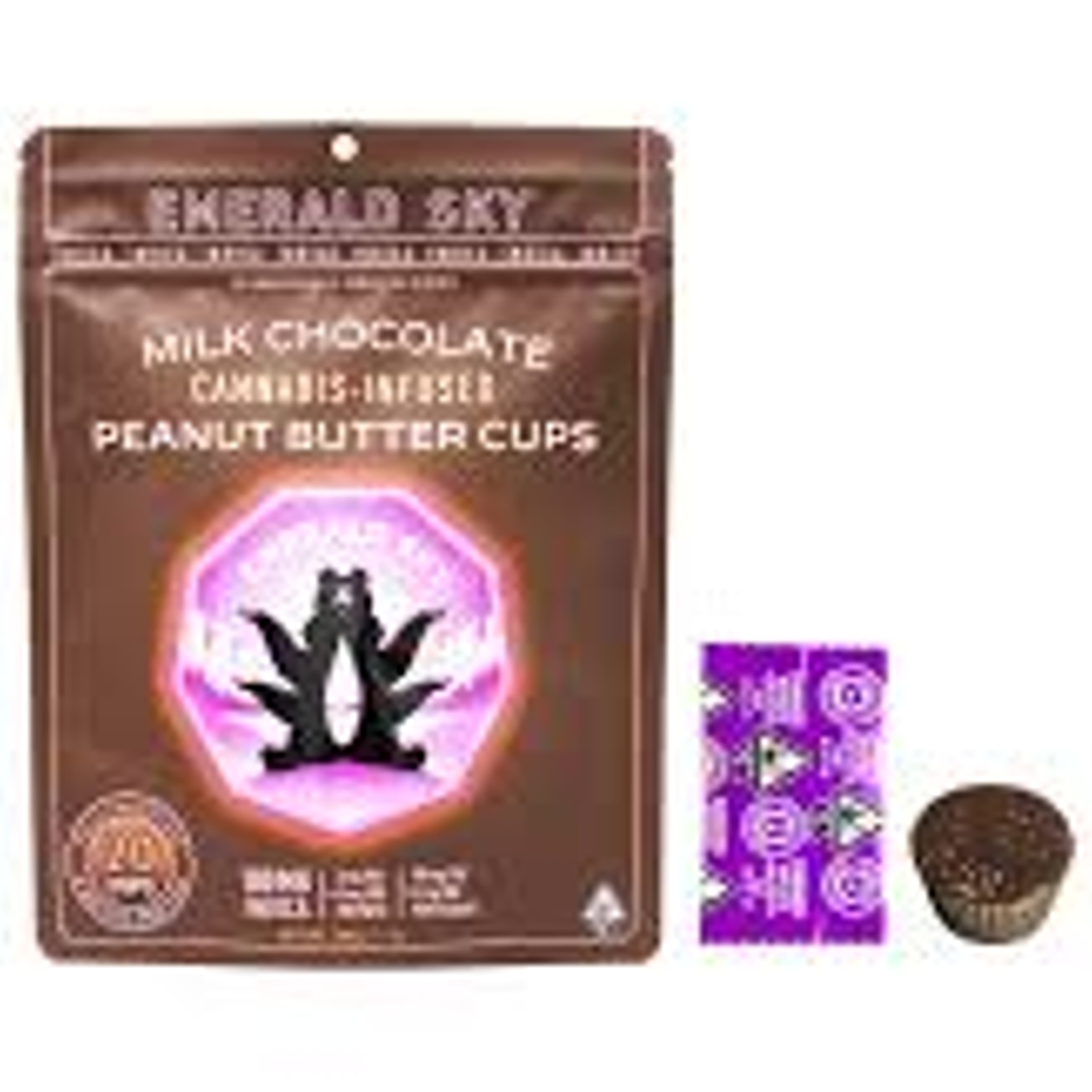 Peanut Butter Cups Indica - Milk Chocolate - Emerald Sky Edibles - 10 Piece - $21 - Edibles