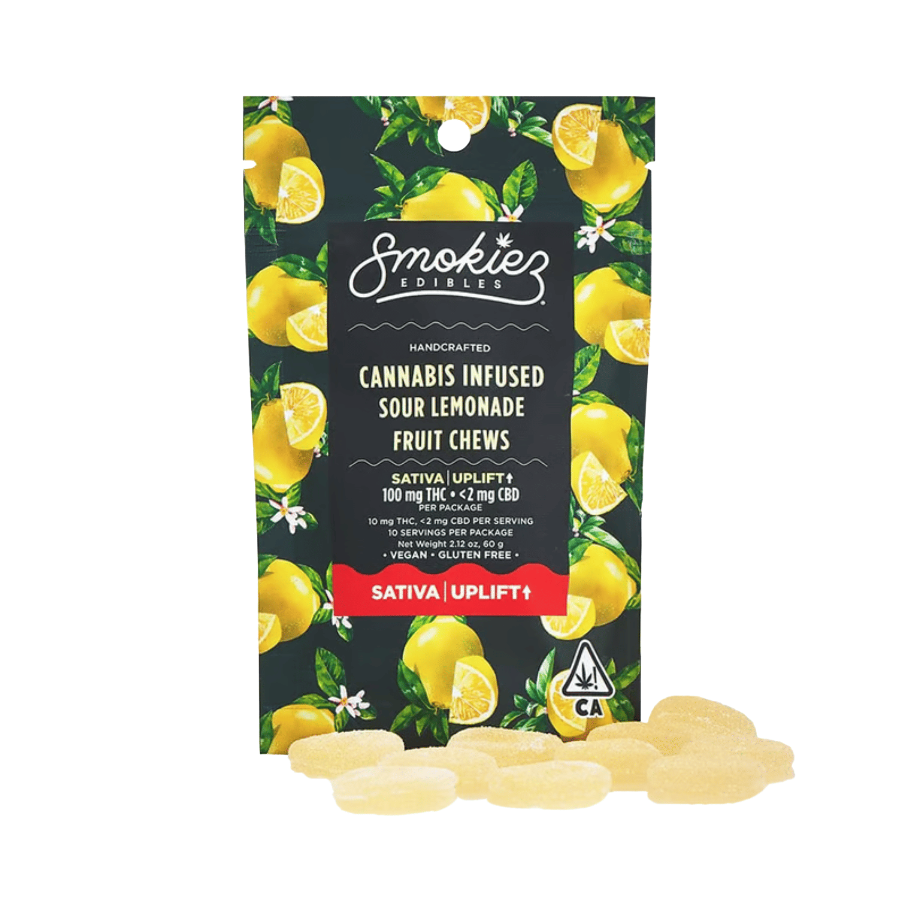 Uplift | Sour Lemonade Fruit Chews - 100mg - Smokiez Edibles -  - $17 - Edibles