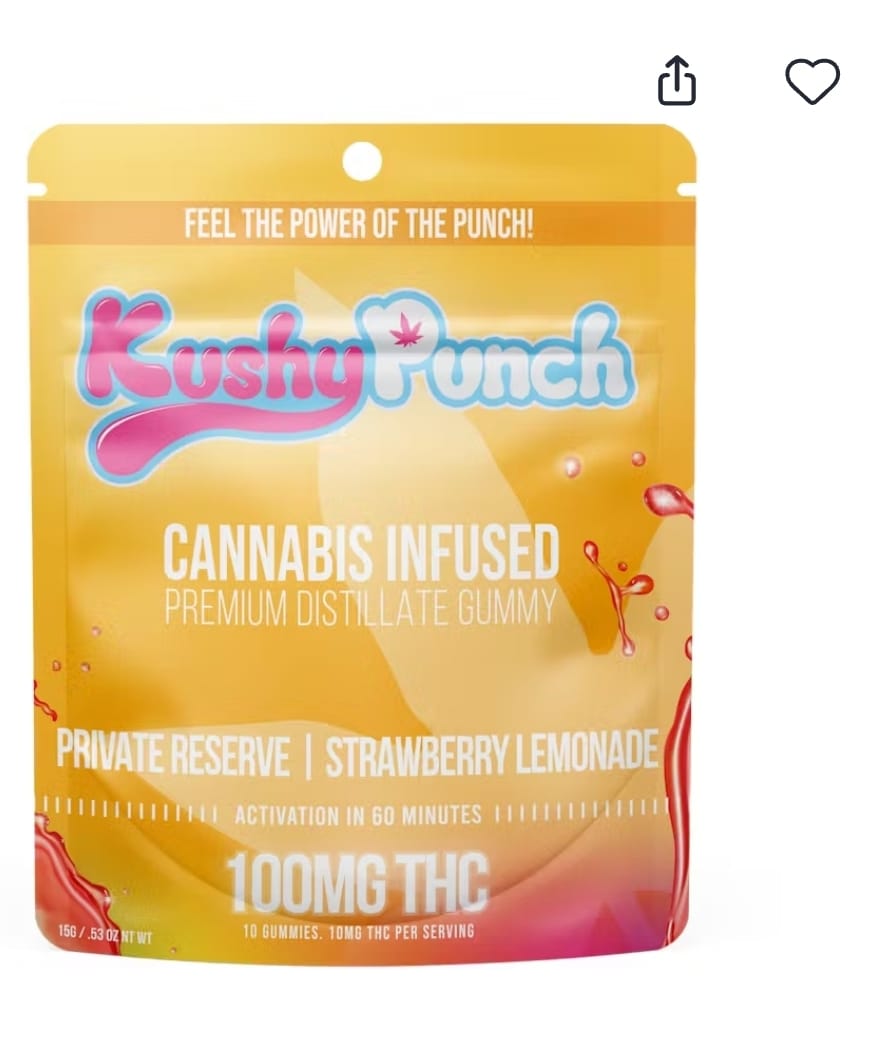 Private reserve Strawberry Lemonade Gummy 100 mg - Kushy punch -  - $14.99 - Edibles