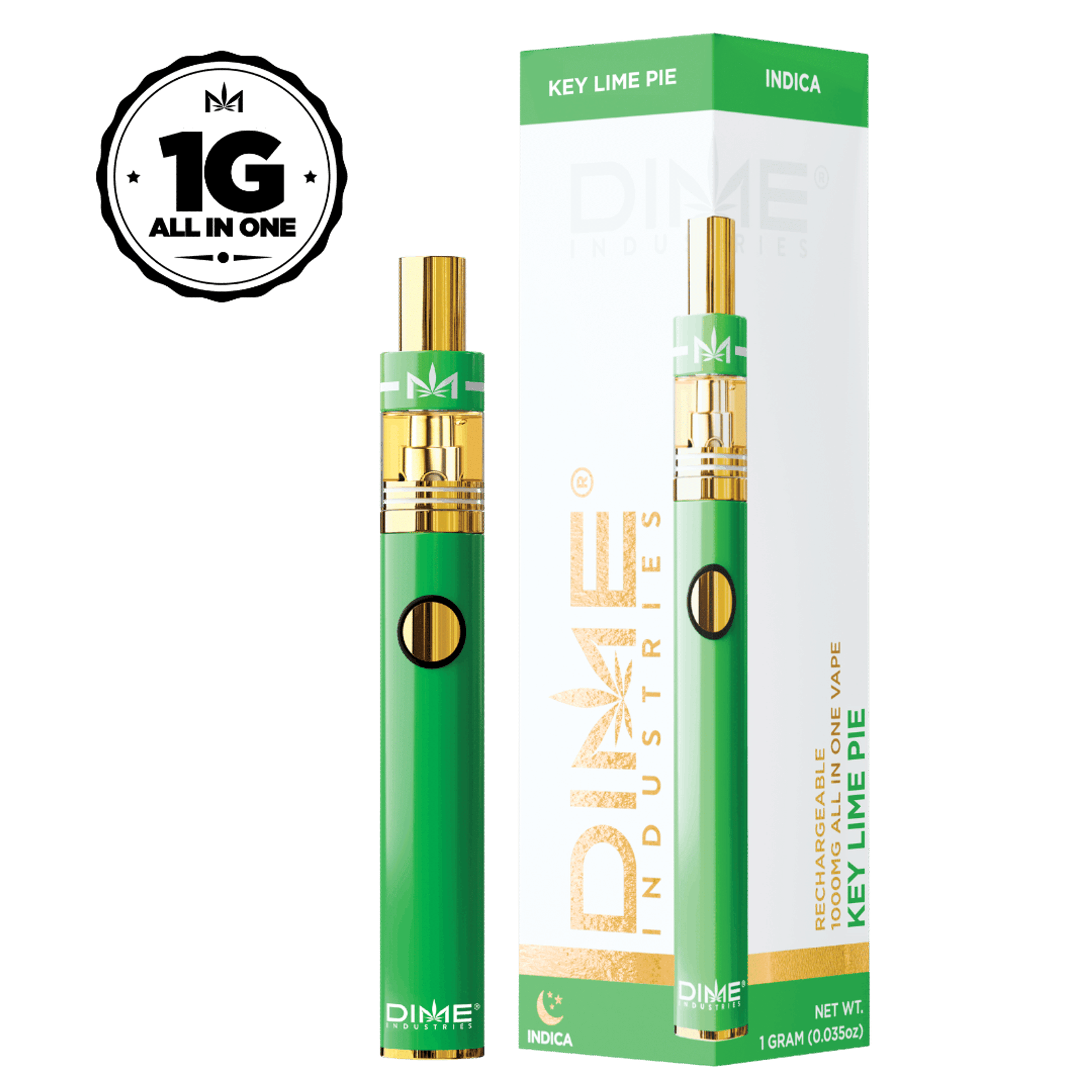 Dime Industries | 1000mg - Key Lime Pie - Disposable - Indica - Dime Industries - - $26 - All-In-Ones