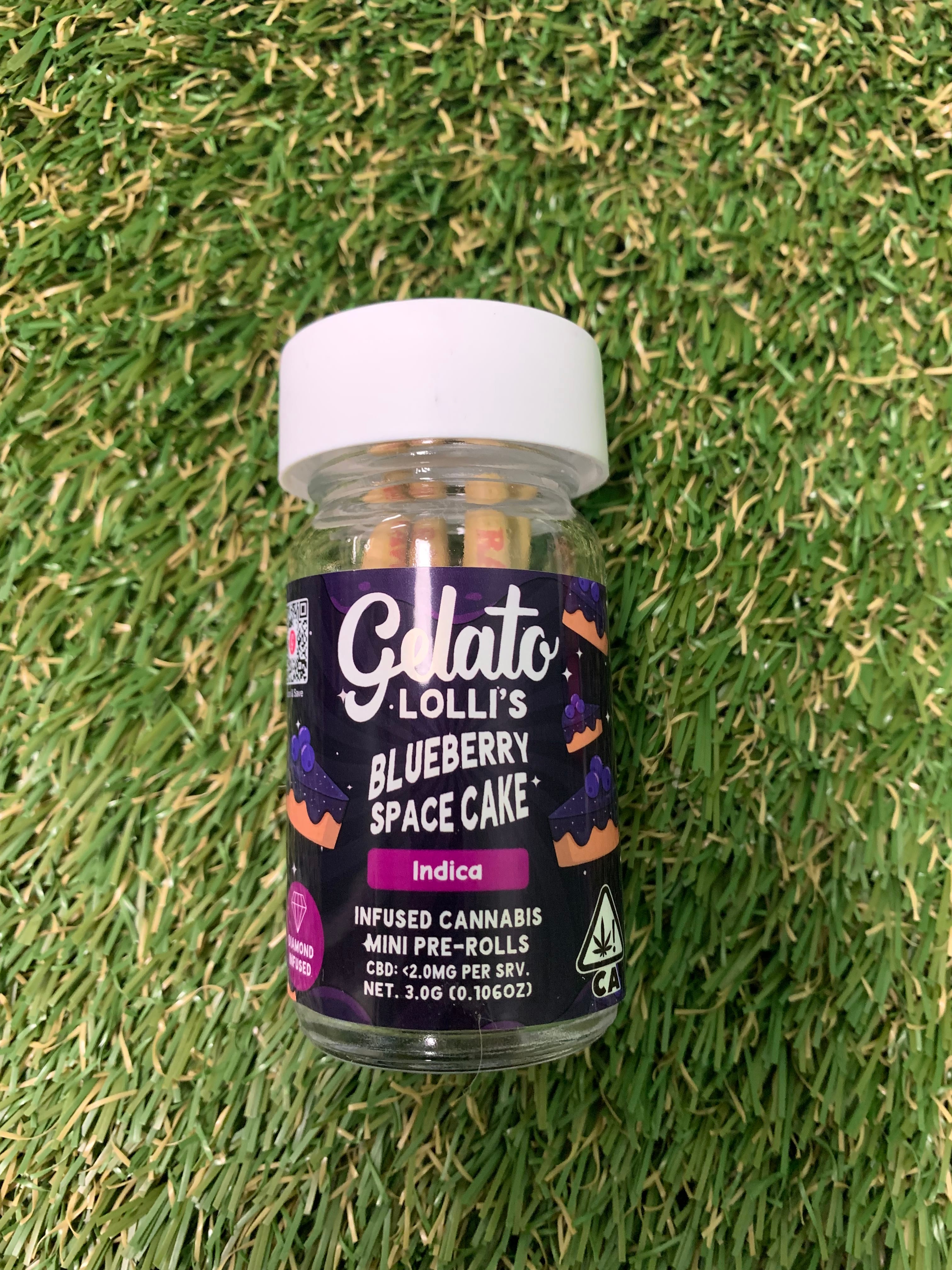 BLUEBERRY SPACE CAKE 5PK 3G- INFUSED PREROLL - GELATO CANNA CO -  - $20 - Pre-Roll Infused