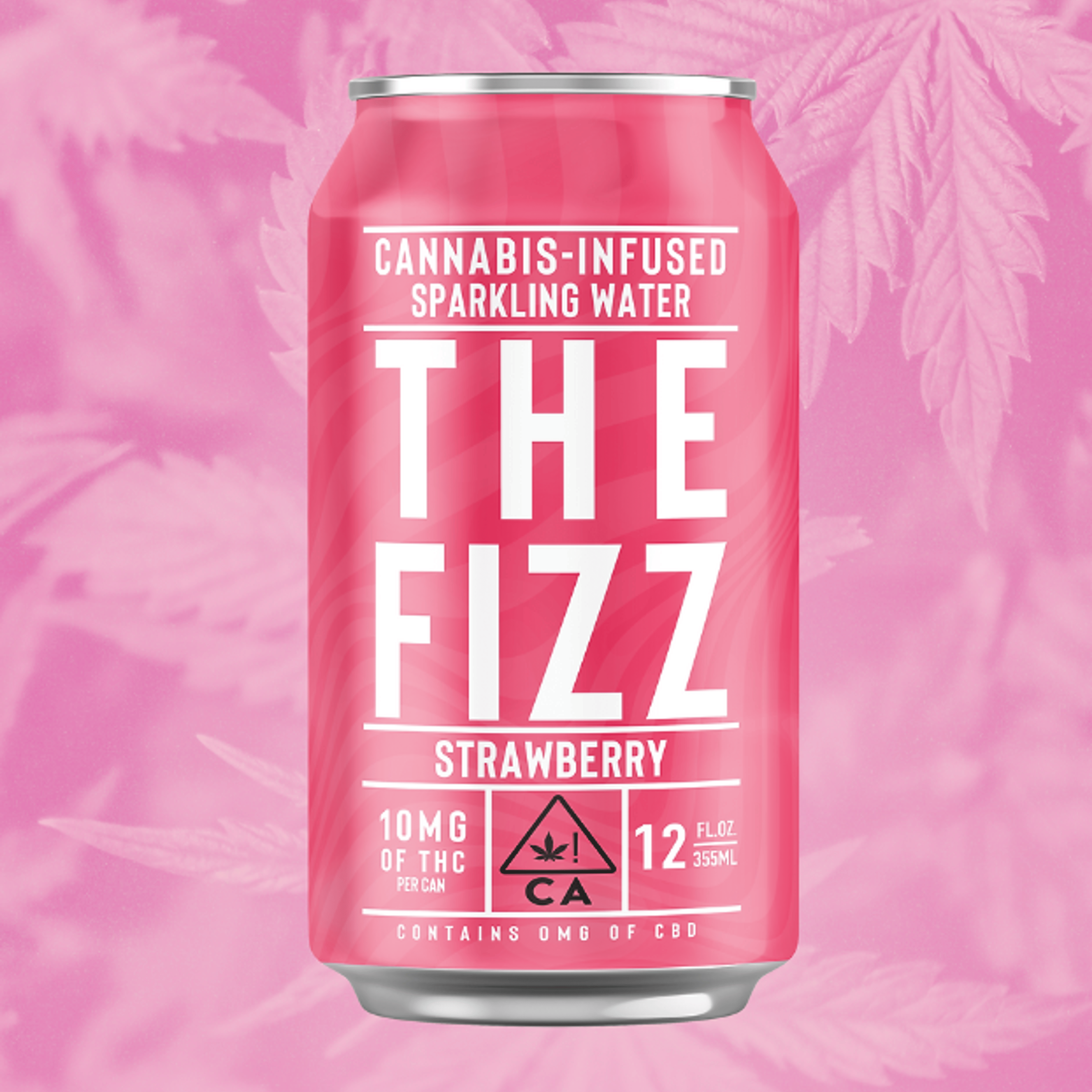 The Fizz: Strawberry Sparkling Water Sugar Free (12oz.) - 10mg - Manzanita Naturals - - $6 - Beverages/Drinks