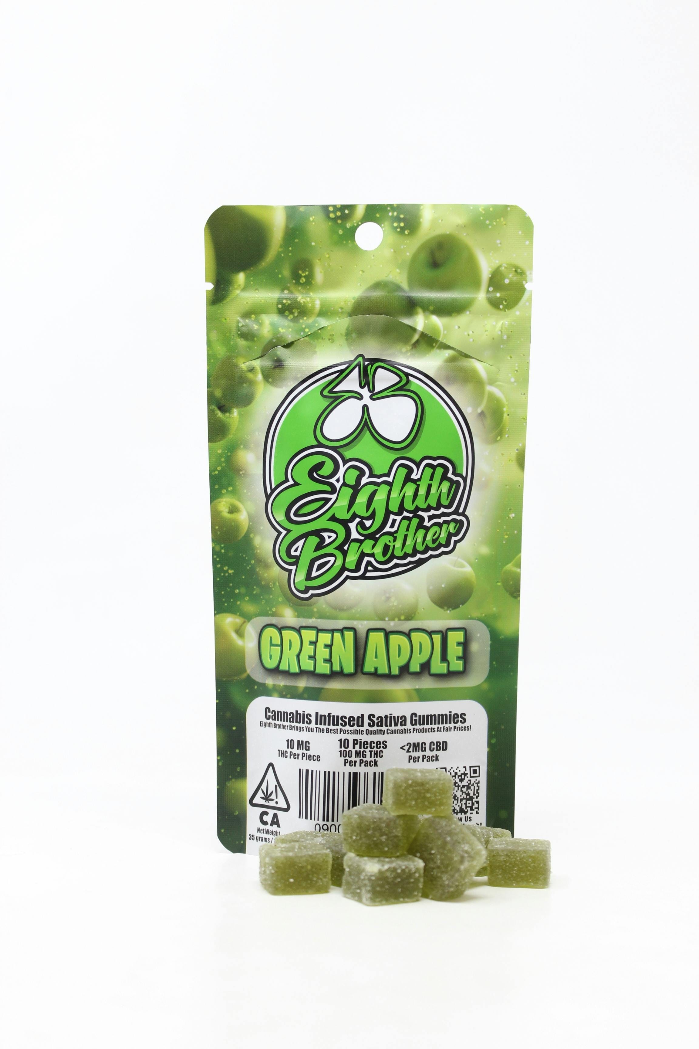 Green Apple Gummies 10 pack - 100 mg - Eighth Brother -  - $8 - Edibles