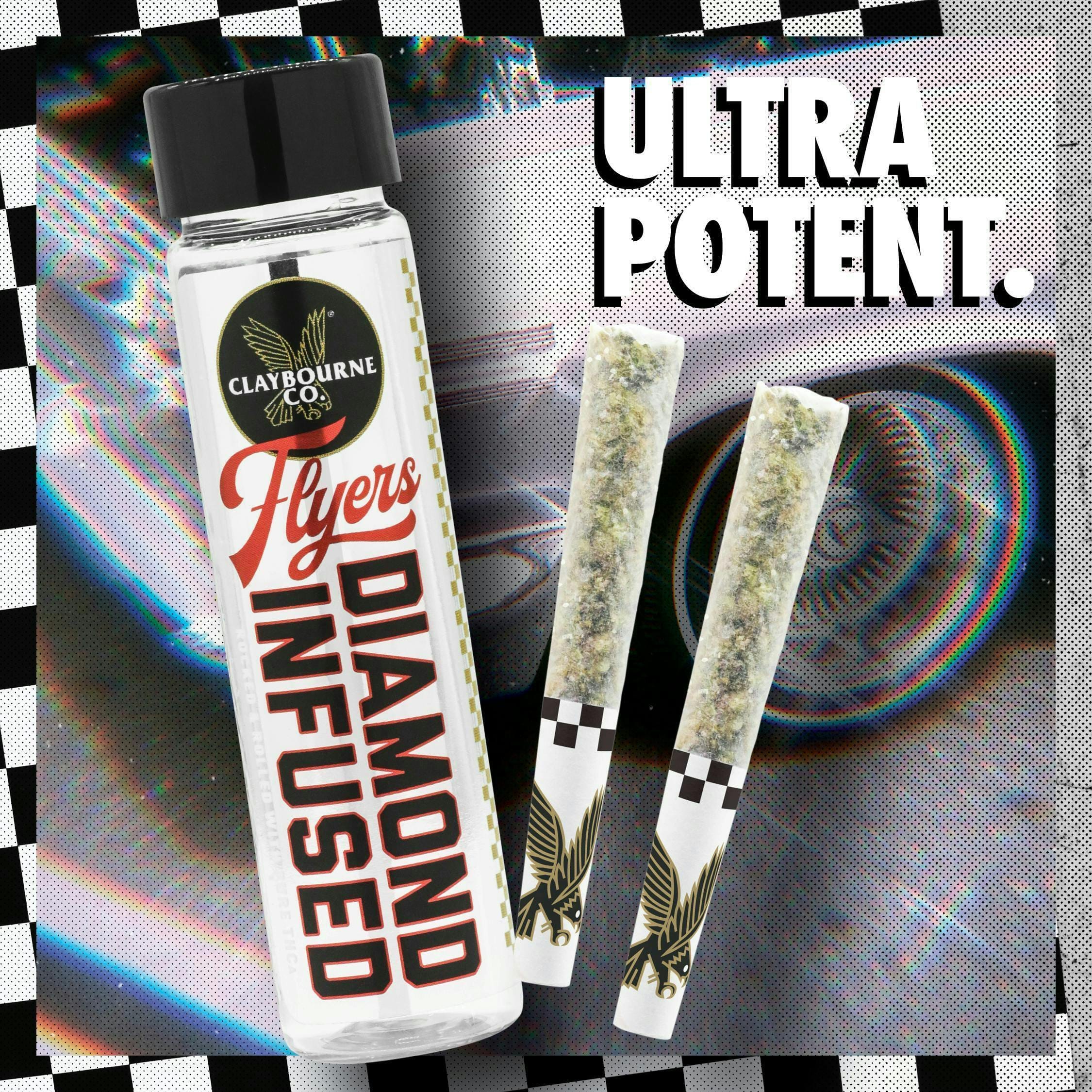 Flyers | Pineapple Express Diamond Frosted Infused Pre-Rolls (0.5g x 2) - 1g - Claybourne Co. -  - $20 - Infused Pre-Rolls