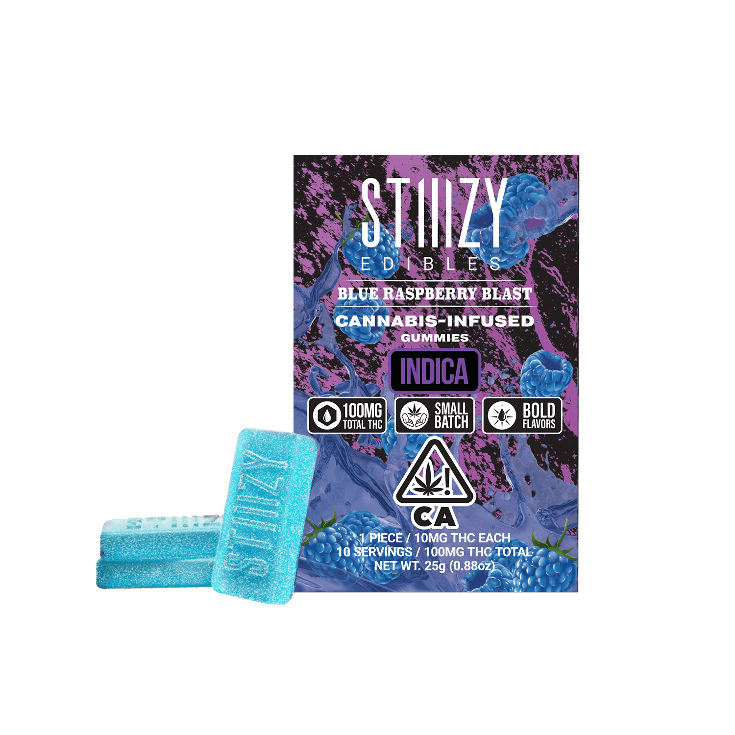 BLUE RASPBERRY BLAST 100MG GUMMY - STIIIZY -  - $12 - Edibles