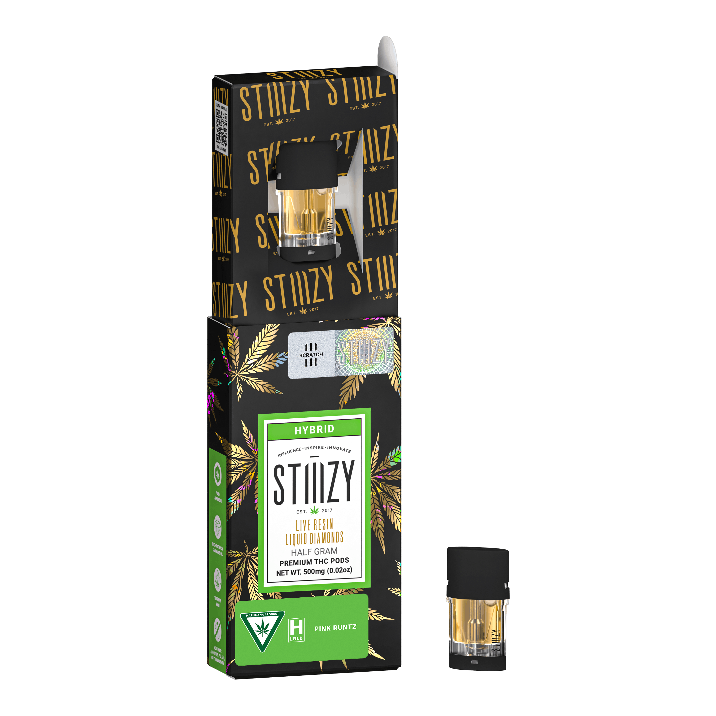 Pink Runtz - Live Resin - Liquid Diamonds Pod - STIIIZY - Half Gram - $12.99 - Pods (STIIIZY + PlugPlay + PAX + Left Coast)