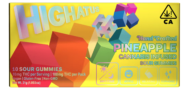 Pineapple Sour Gummies 100mg