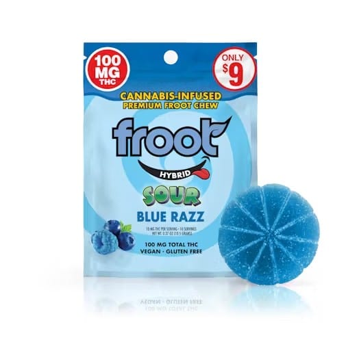 Froot - Sour Blue Razz Single Gummy 100mg - Froot - Froot - Sour Blue Razz Single Gummy 100mg - $9 - Edible