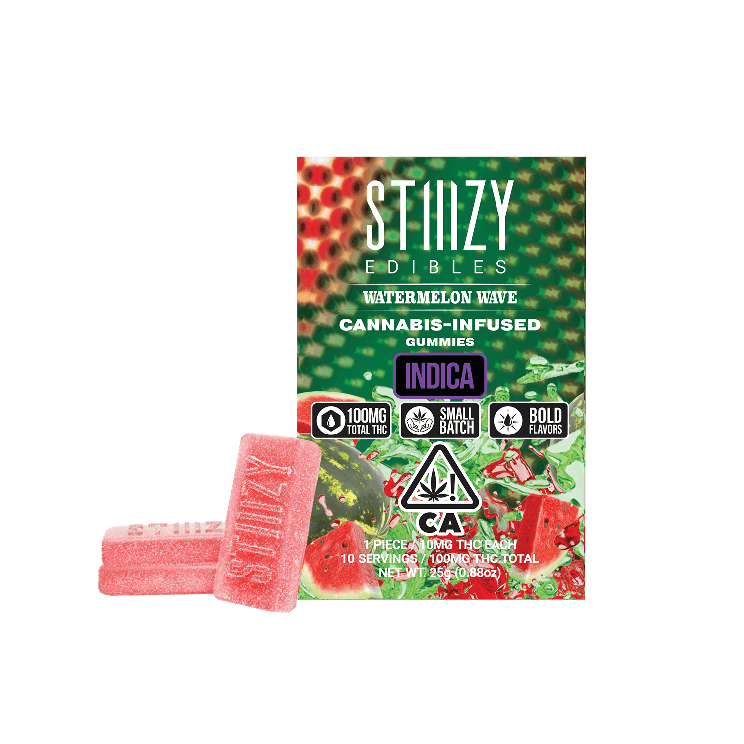 WATERMELON WAVE 100MG GUMMY - STIIIZY -  - $12 - Edibles
