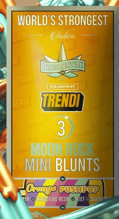 Orange Push-Pop - 3pk Mini Moon Rock Pre Rolls - Presidential - 3pk Orange Push-Pop (H) - $20 - Pre-Rolls