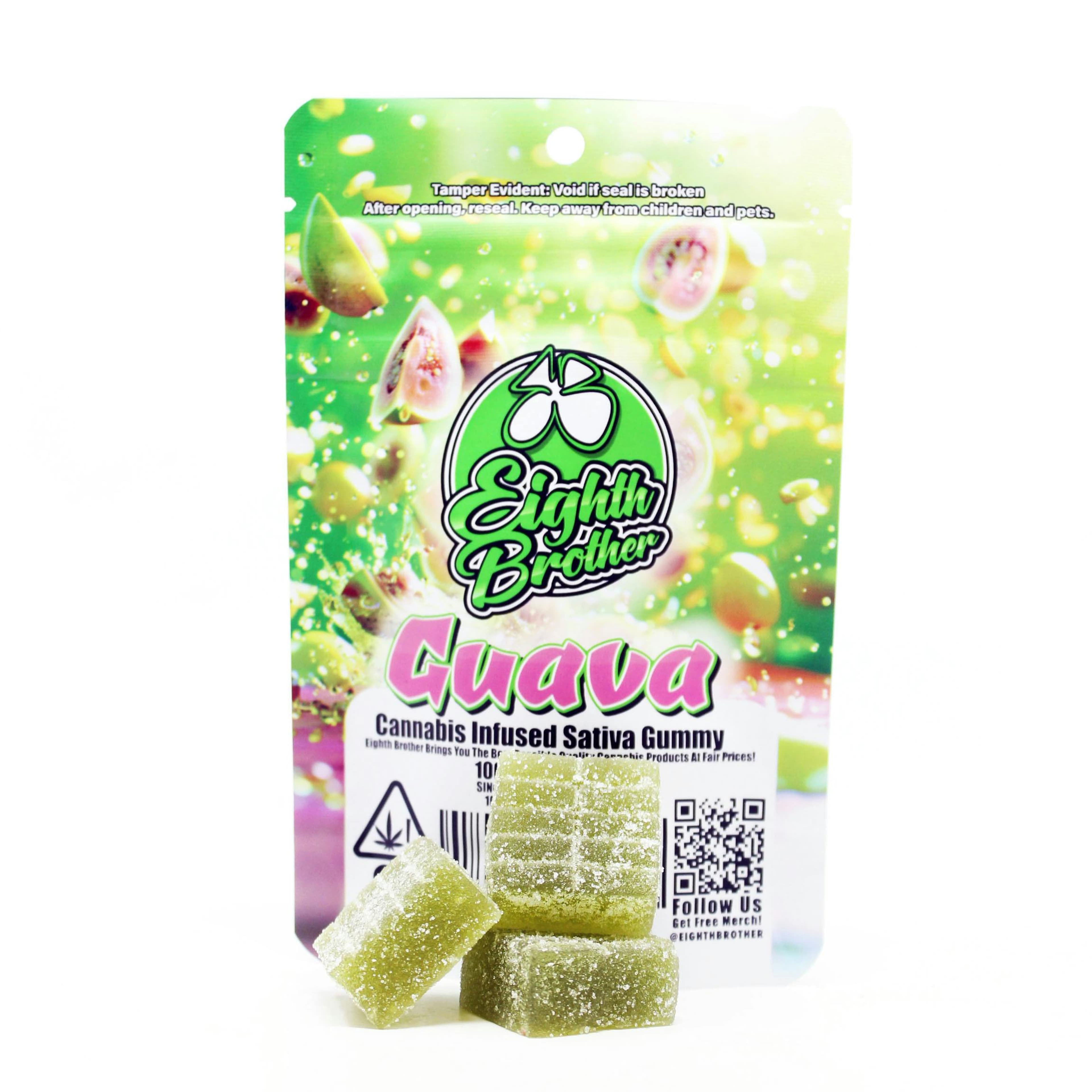 Guava Single - Cut-a-Dose Gummy (100mg) Sativa - Eighth Brother - - $6 - Edibles