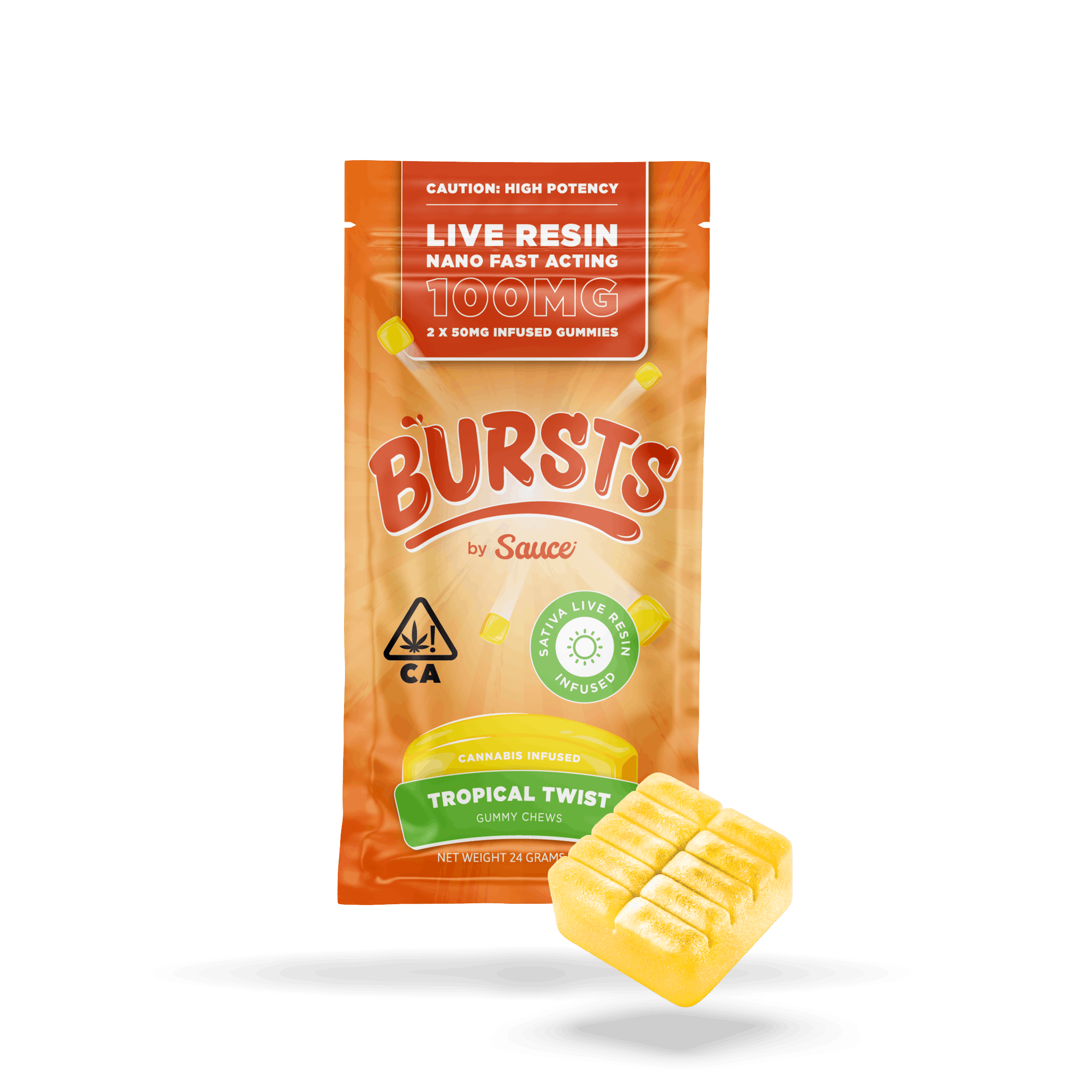 TROPICAL TWIST 50MG 2PK GUMMIES - Sauce -  - $8.60 - Edible (weight - each)