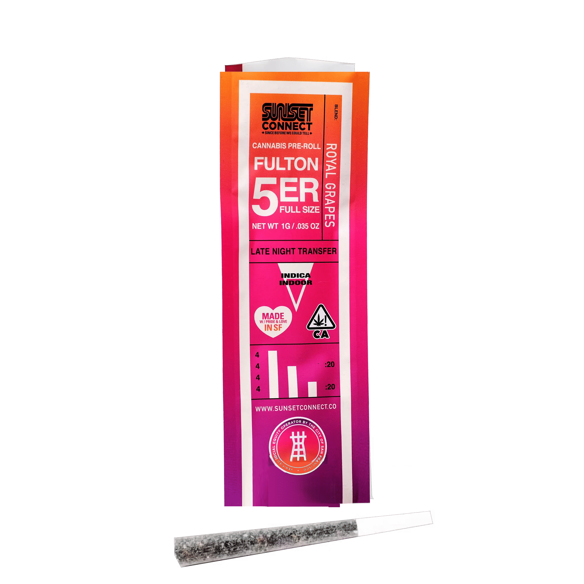 Royal Grapes - Fulton 5'er - Pre-Roll - Sunset Connect - 1g (Single) - $4.99 - Non-Infused Pre-Rolls