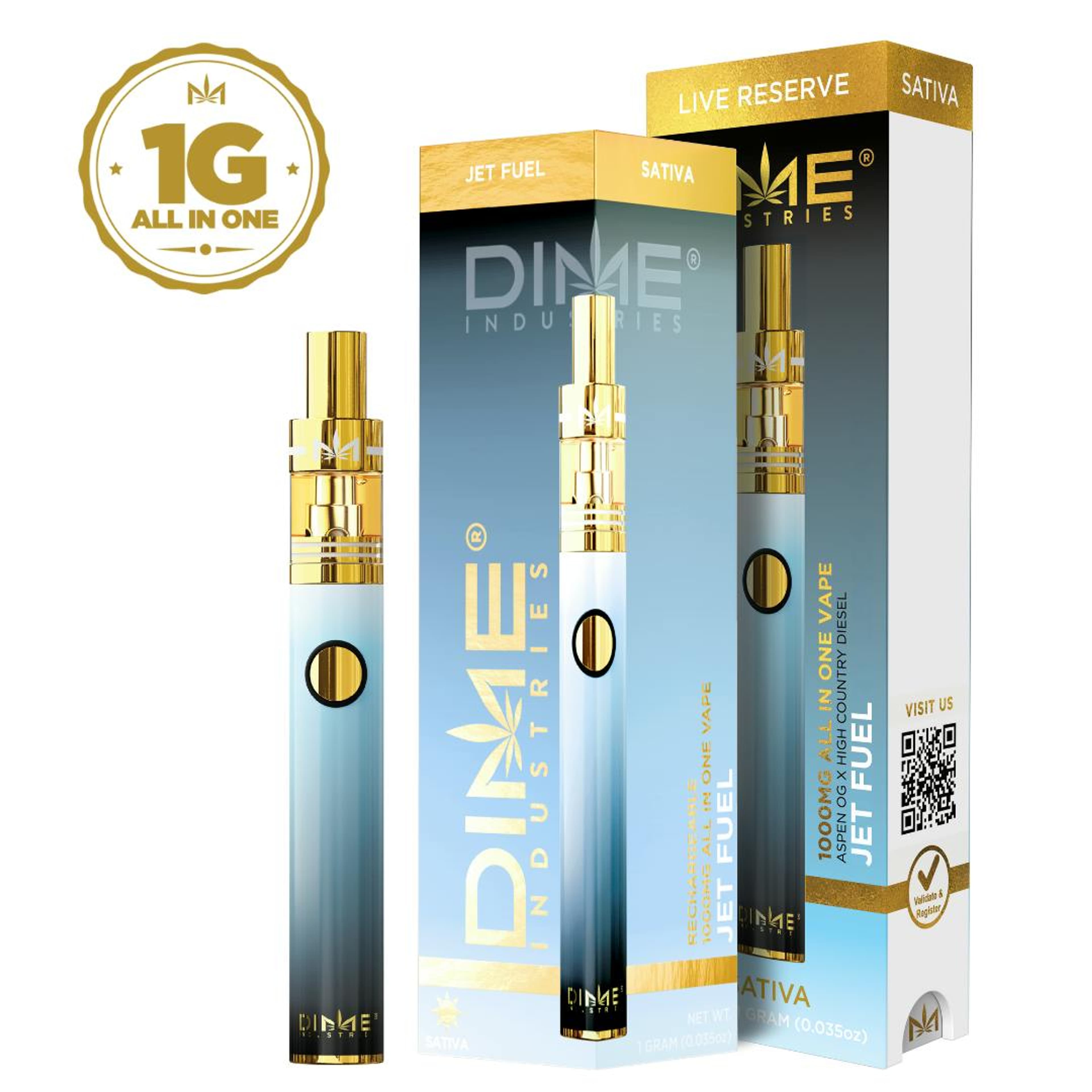Jet Fuel Live Reserve 1000mg All in One Device - Dime Industries - - $36 - Vapes