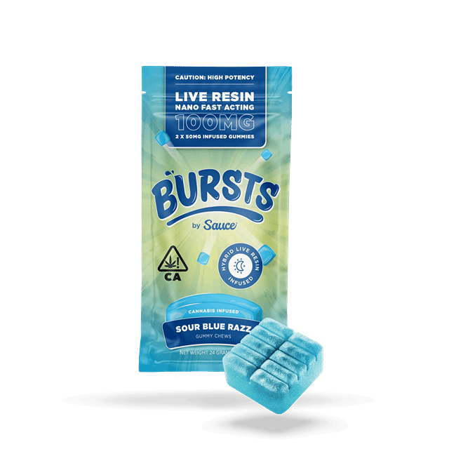 Sour Blue Razz | 100mg Live Resin Infused Bursts