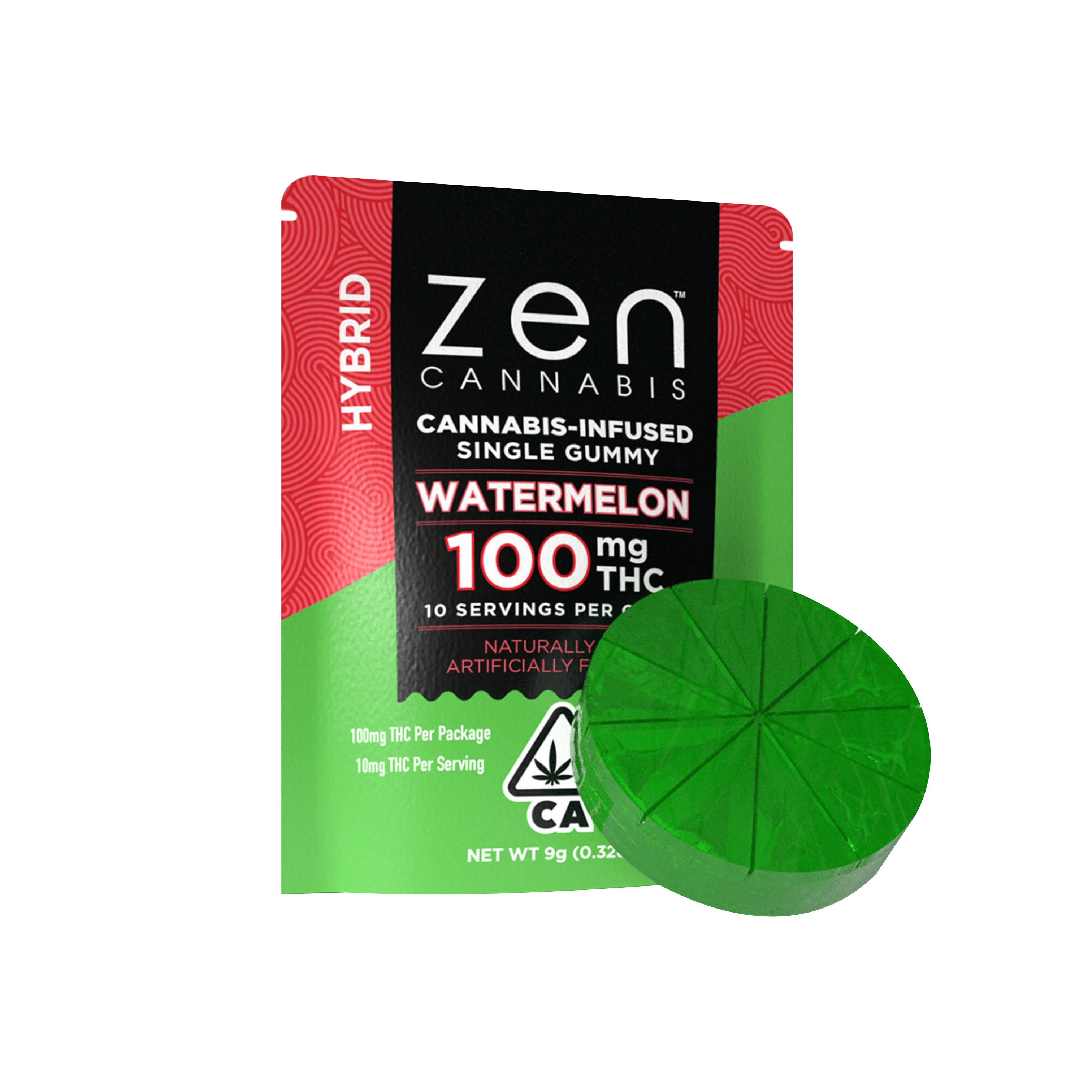 Single | Hybrid Watermelon - 100mg - Zen Cannabis - null - $14 - Edibles